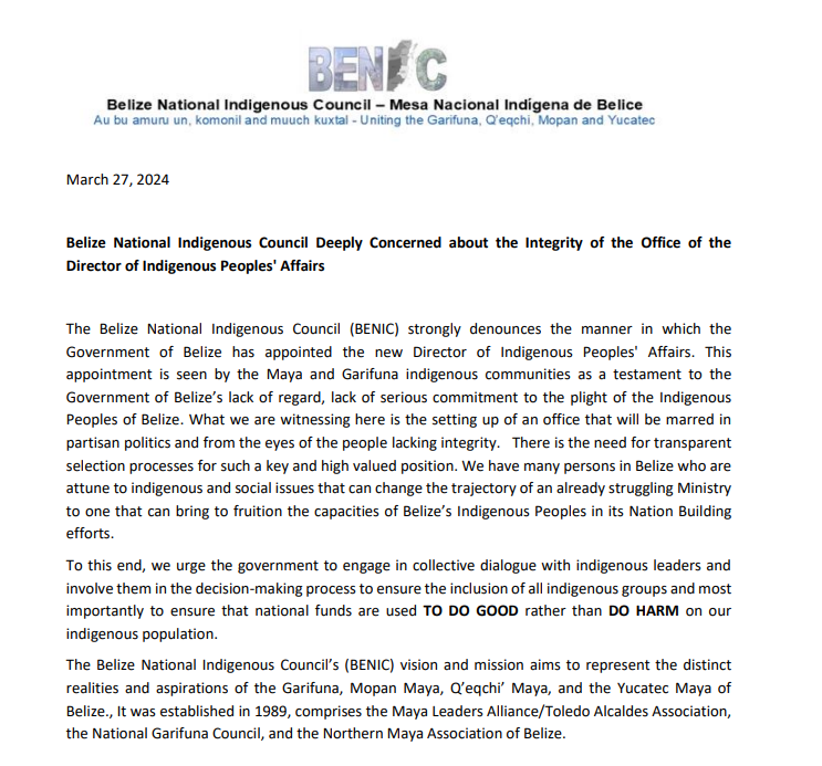 Indigenous Council Concerned Over Gustavo Requena’s Appointment