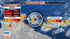 Beryl Rapidly Strengthens into First Hurricane