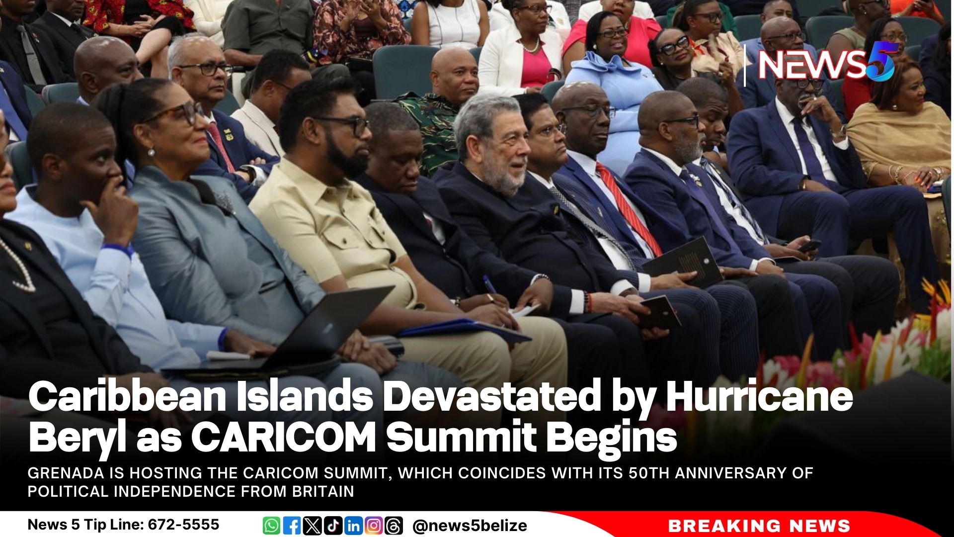 Caribbean Islands Devastated by Hurricane Beryl as CARICOM Summit Begins