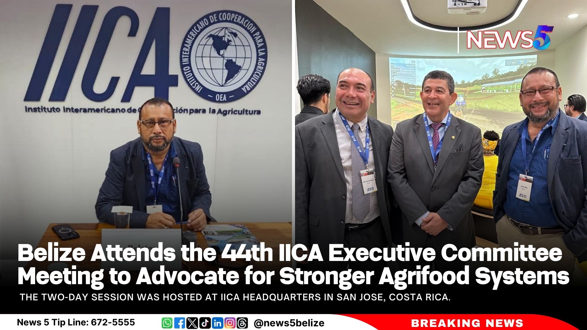 Belize Attends the 44th IICA Executive Committee Meeting to Advocate for Stronger Agrifood Systems