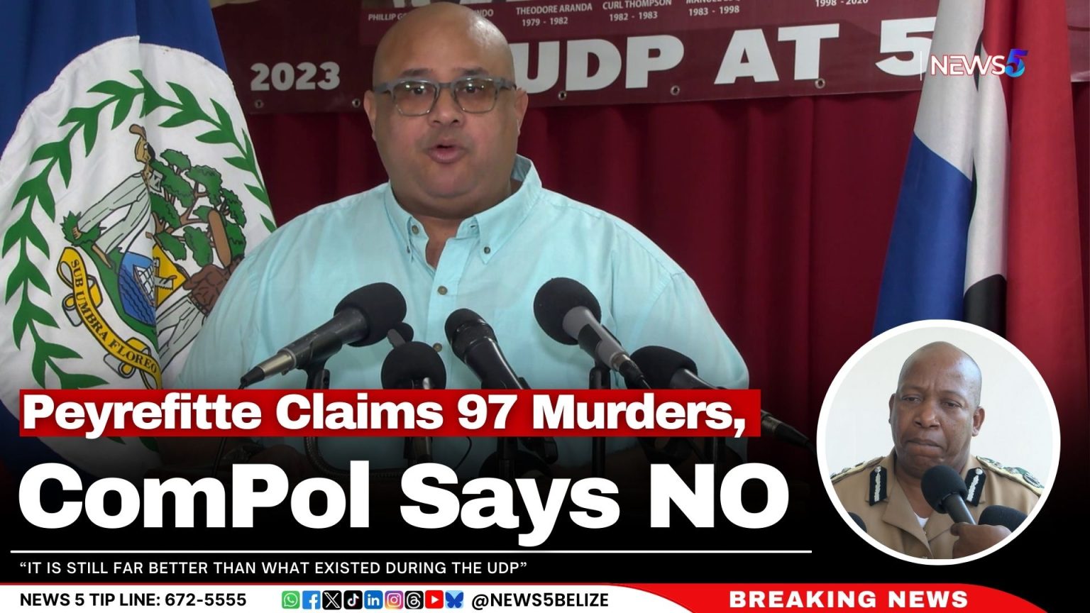 Peyrefitte Claims 97 Murders, ComPol Says NO | Greater Belize Media