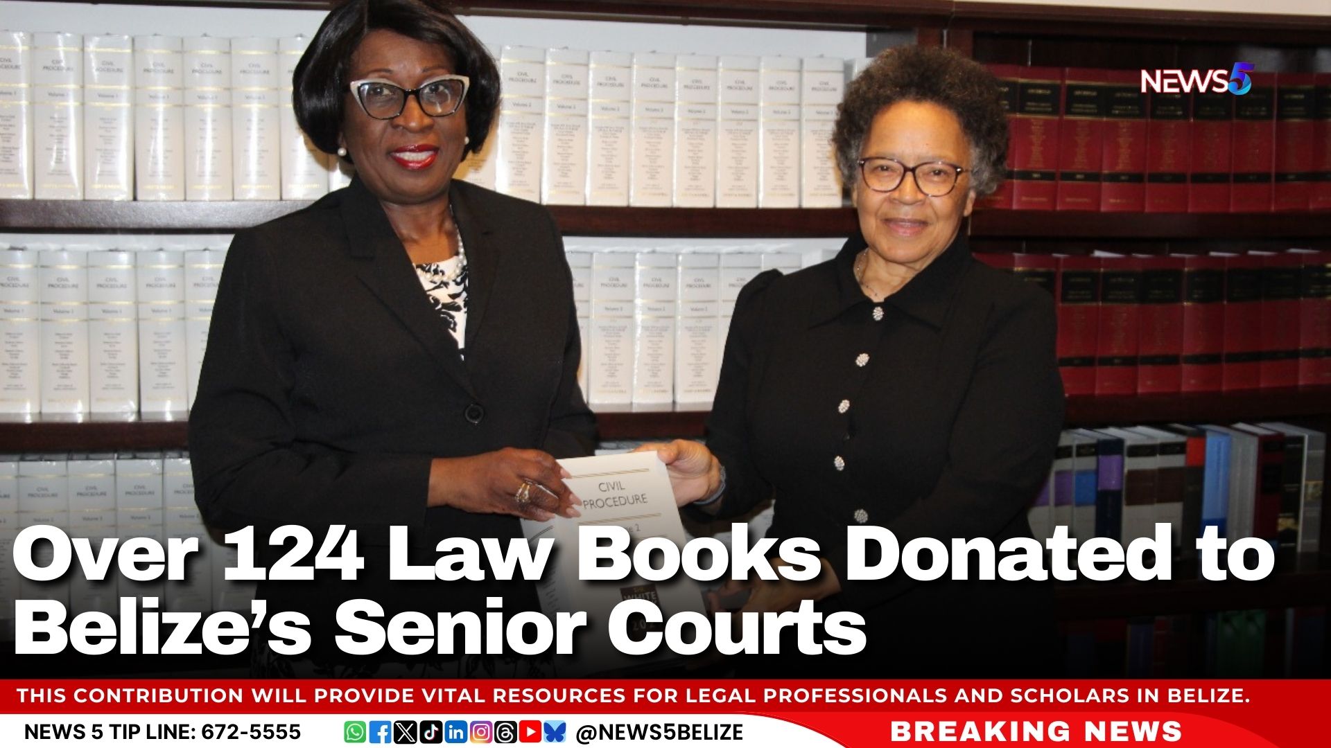 Over 124 Law Books Donated to Belize’s Senior Courts