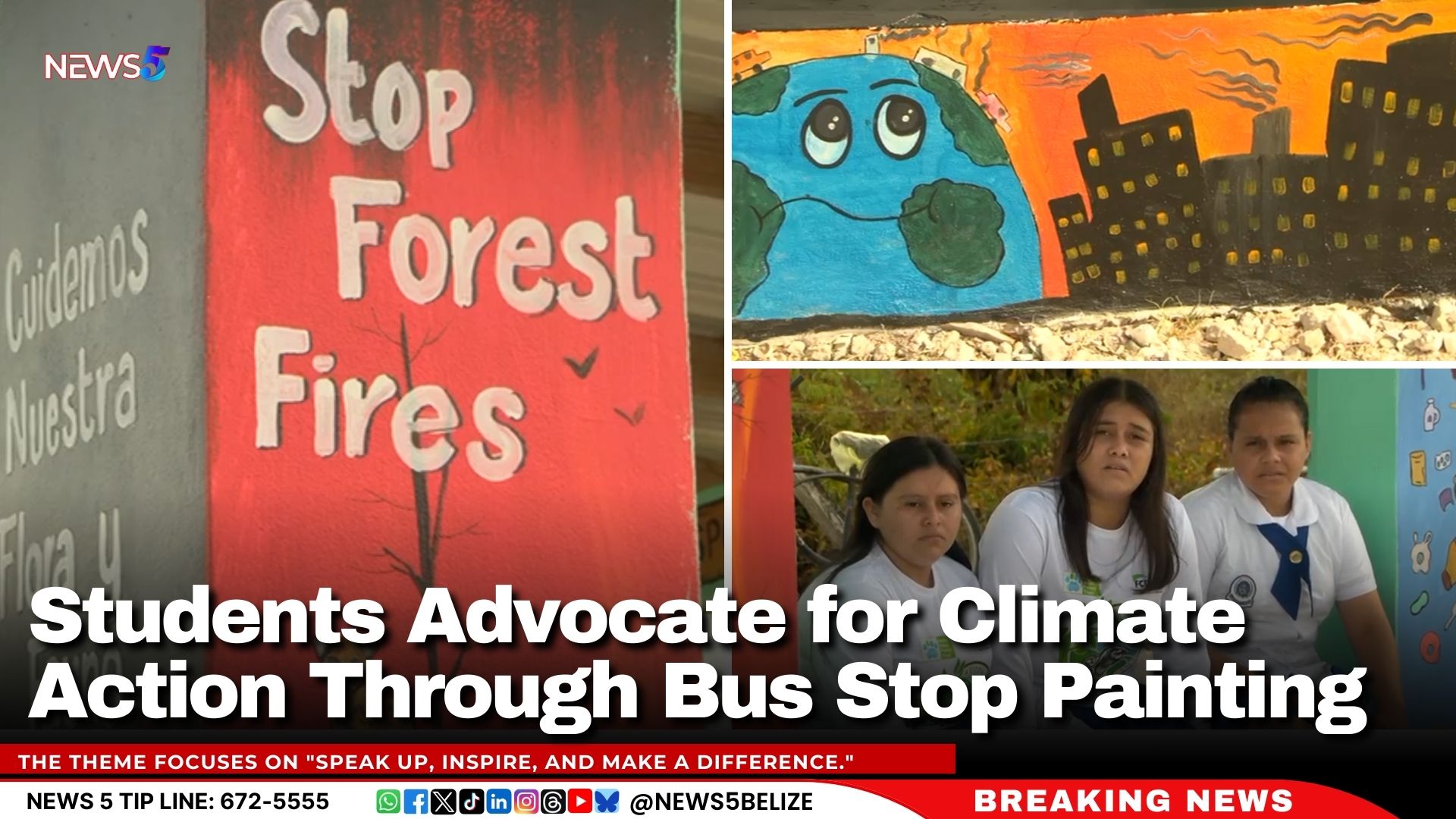 Students Advocate for Climate Action Through Bus Stop Painting