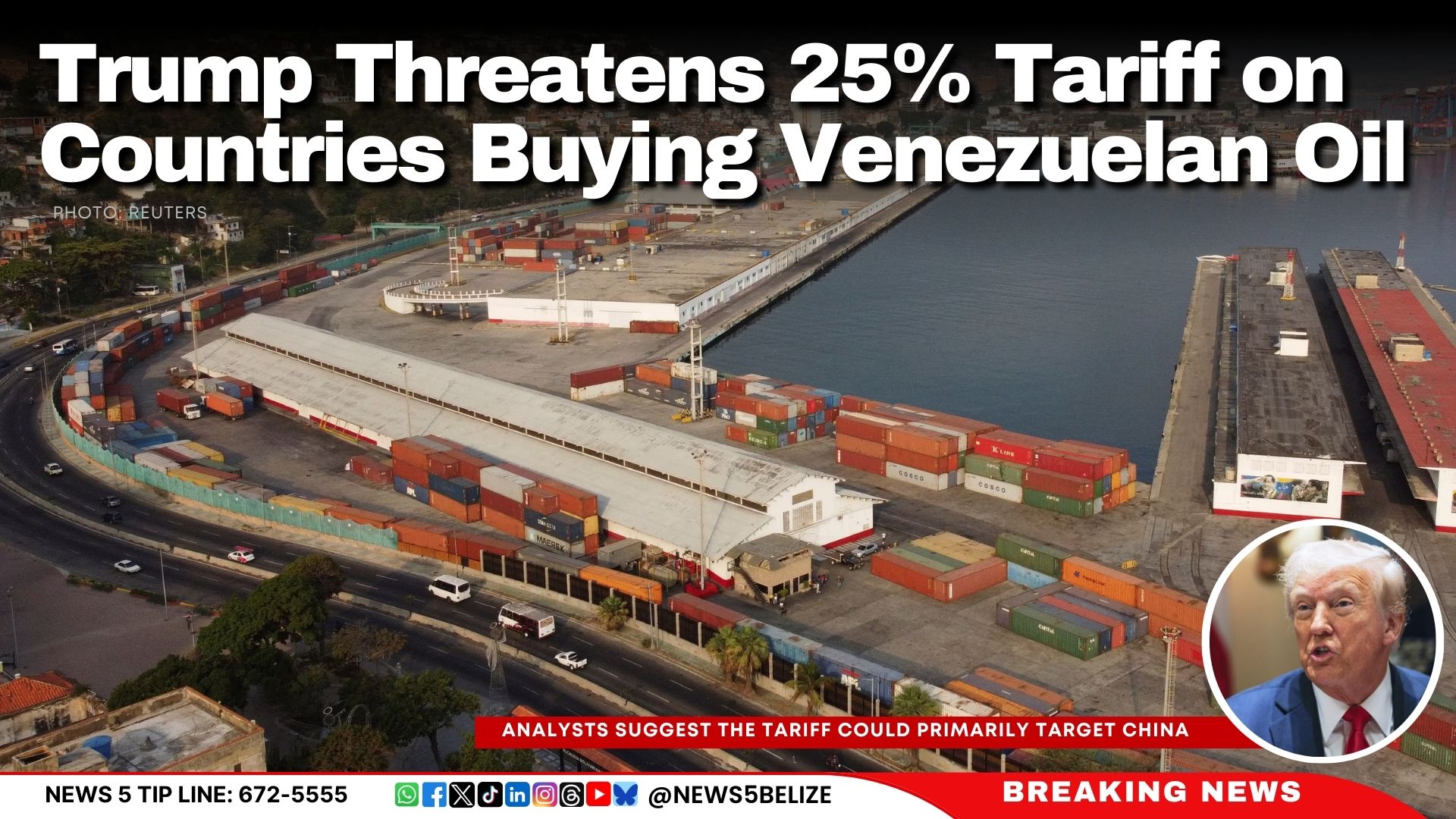 Trump Threatens 25% Tariff on Countries Buying Venezuelan Oil