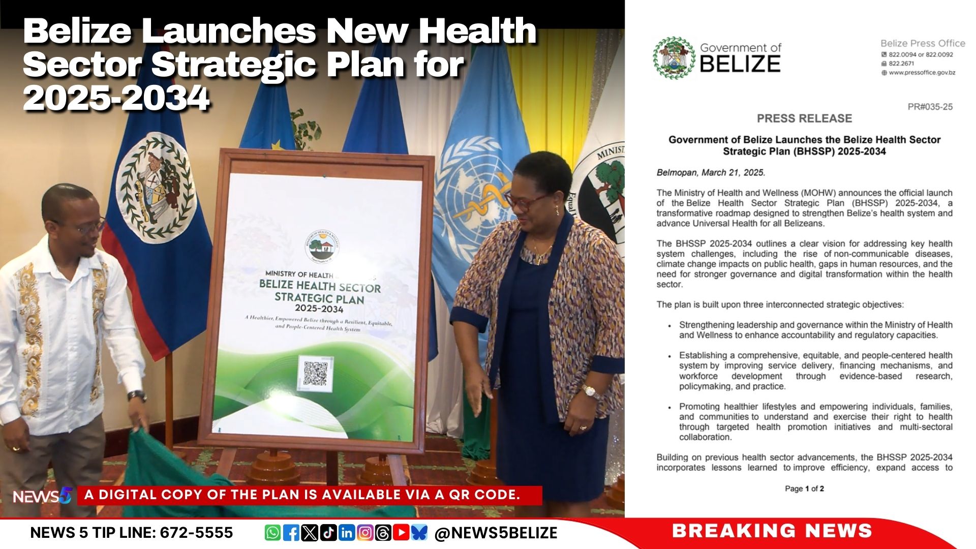 Belize Launches New Health Sector Strategic Plan for 2025-2034
