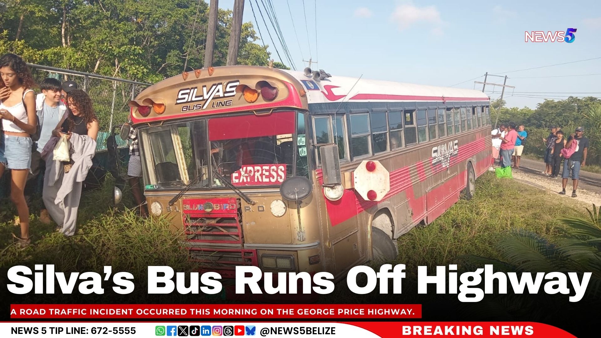 Silva’s Bus Runs Off Highway
