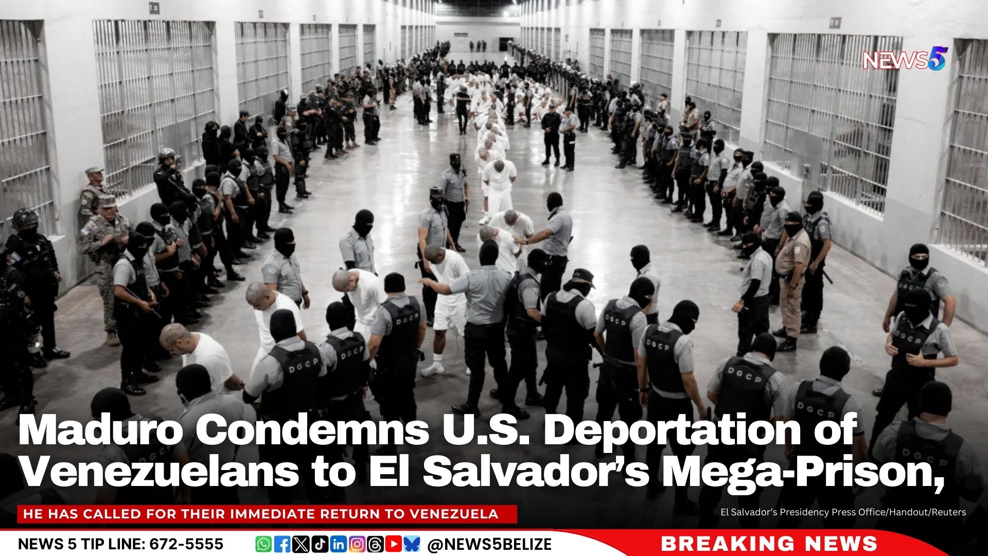 Maduro Condemns U.S. Deportation of Venezuelans to El Salvador’s Mega-Prison, Calls It “Kidnapping”
