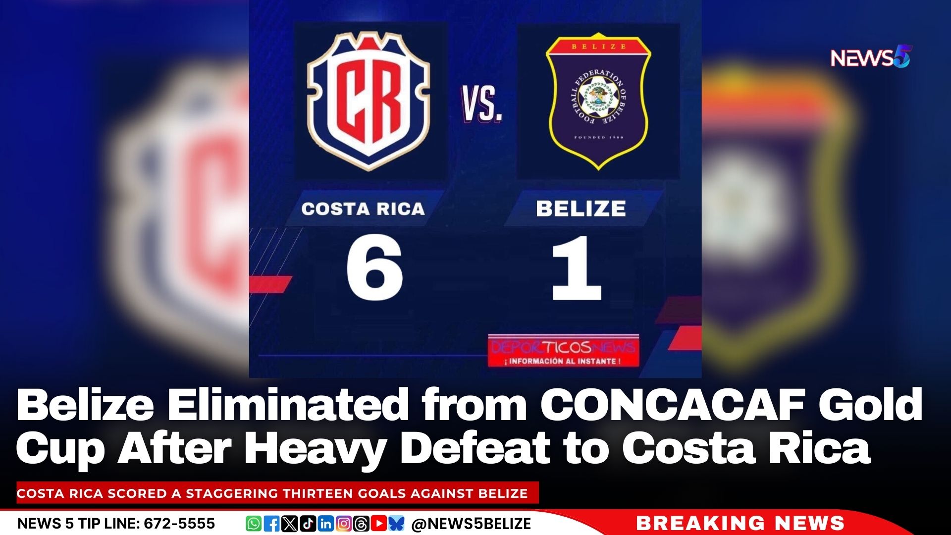 Belize Eliminated from CONCACAF Gold Cup After Heavy Defeat to Costa Rica