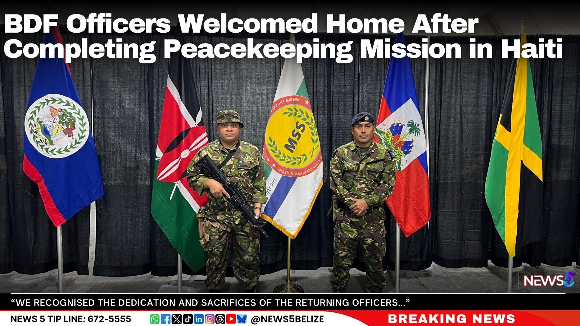 BDF Officers Welcomed Home After Completing Peacekeeping Mission in Haiti