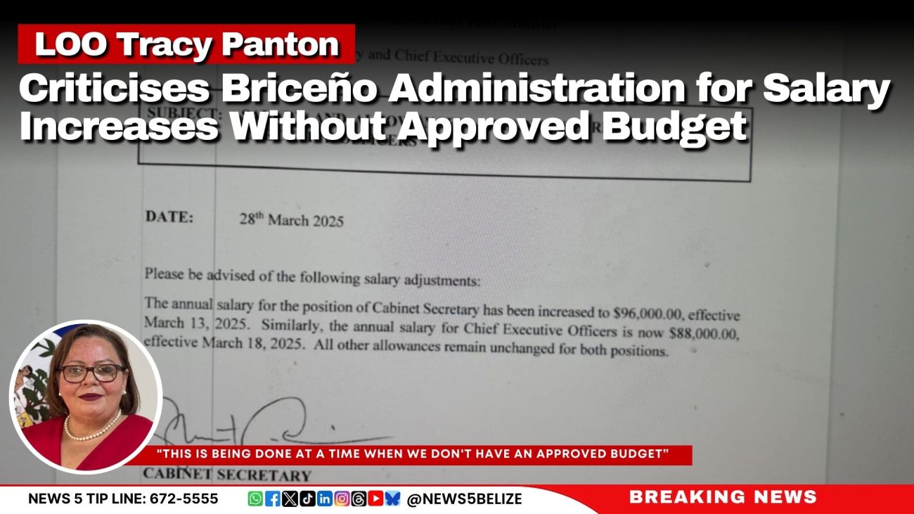 LOO Tracy Panton Criticises Briceño Administration for Salary Increases Without Approved Budget