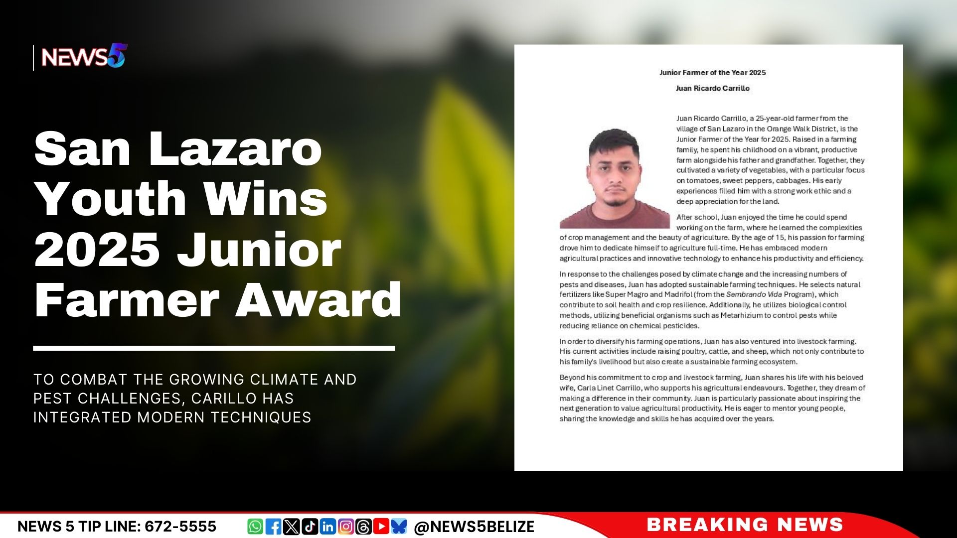 San Lazaro Youth Wins 2025 Junior Farmer Award