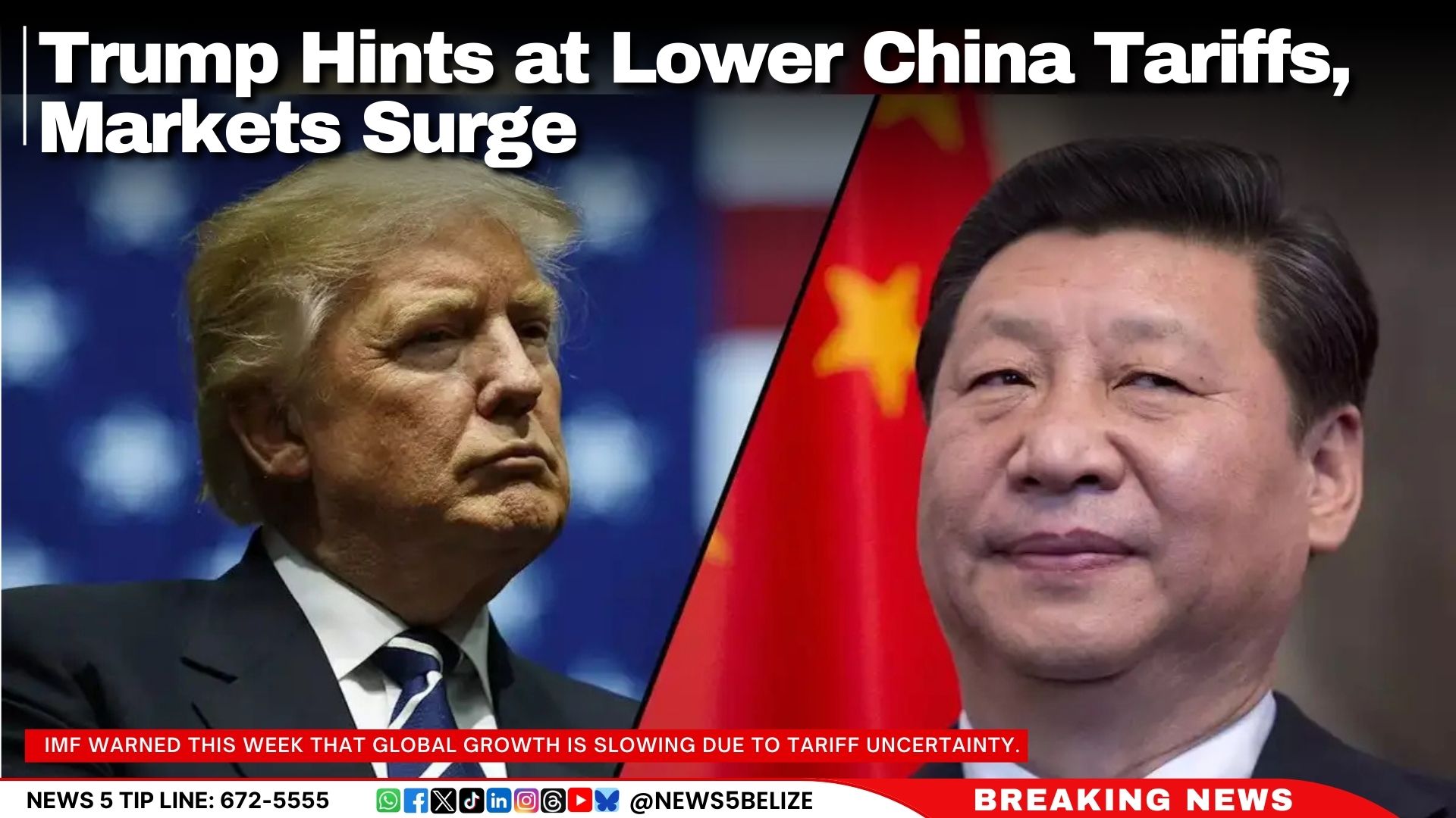 Trump Hints at Lower China Tariffs, Markets Surge