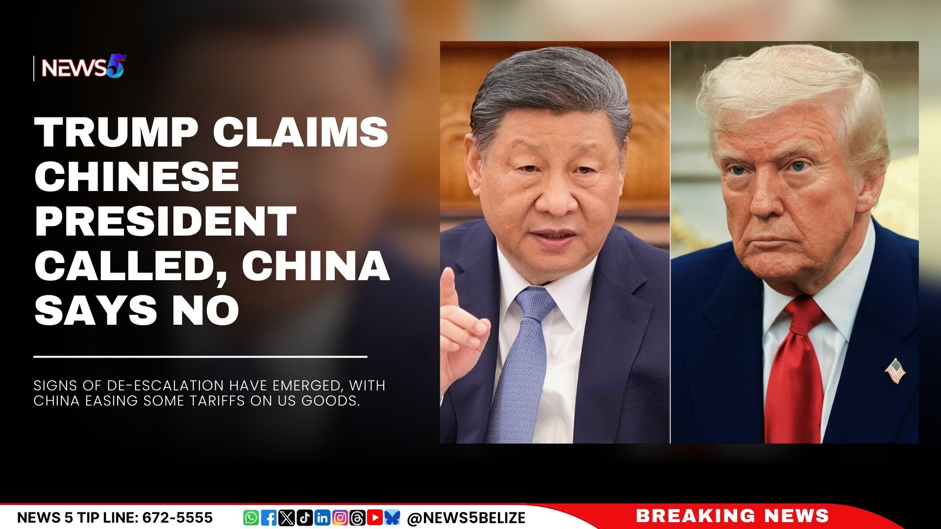 Trump Claims Chinese President Called, China Says No