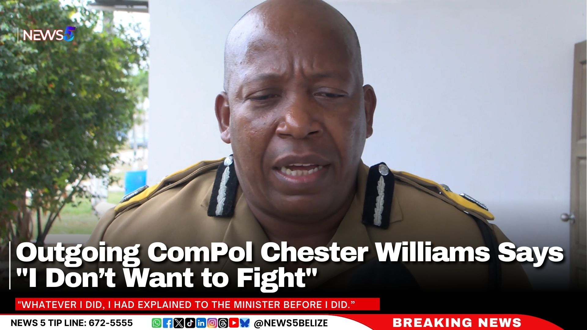 Outgoing ComPol Chester Williams Says "I Don’t Want to Fight"