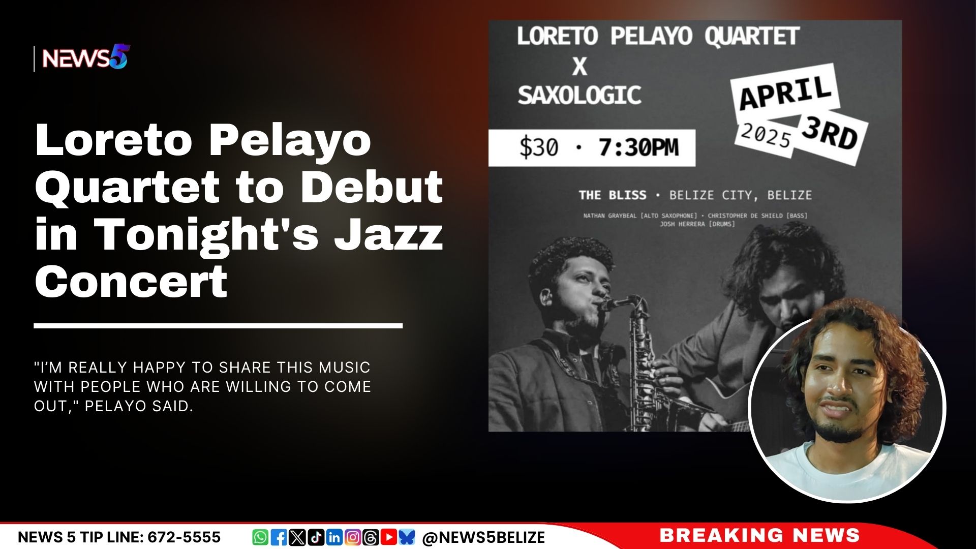 Loreto Pelayo Quartet to Debut in Tonight's Jazz Concert