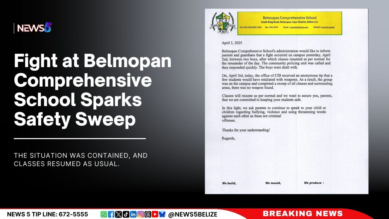 Fight at Belmopan Comprehensive School Sparks Safety Sweep