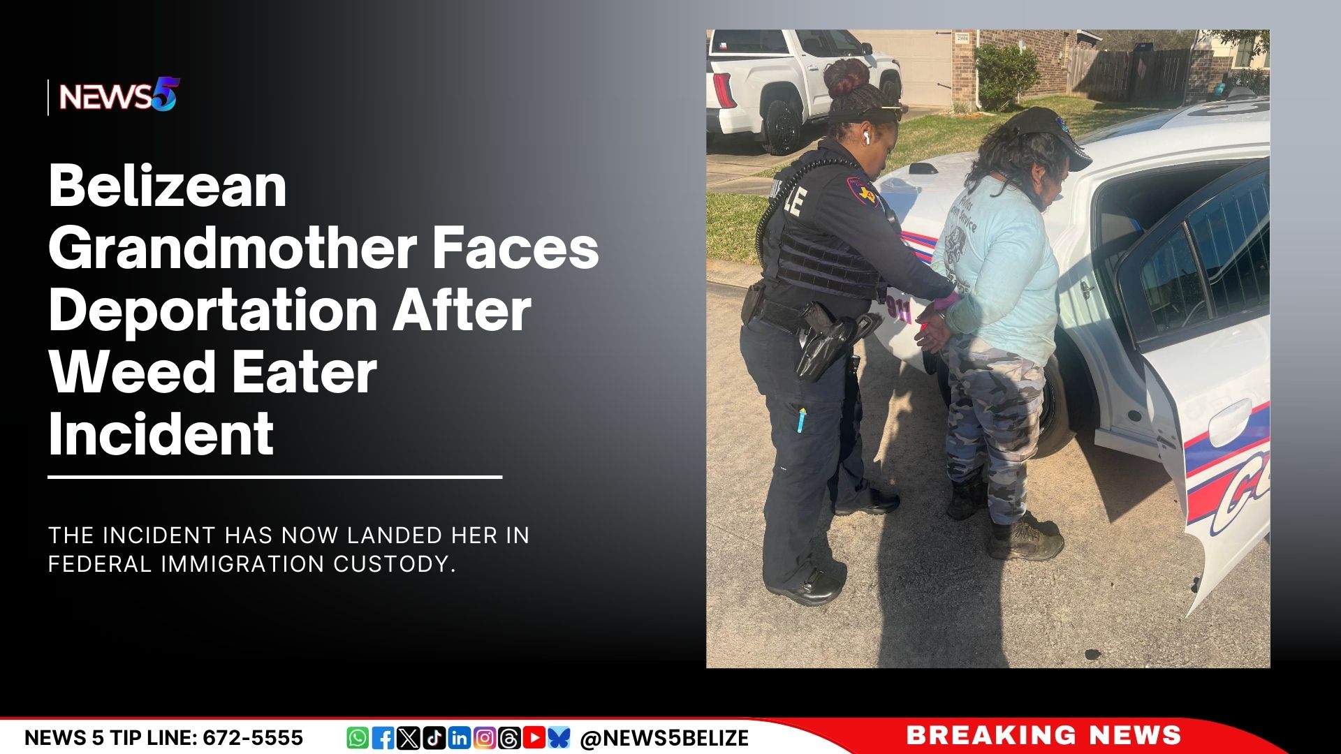 Belizean Grandmother Faces Deportation After Weed Eater Incident
