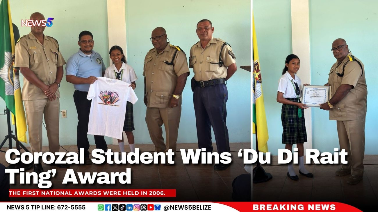 Corozal Student Wins ‘Du Di Rait Ting’ Award
