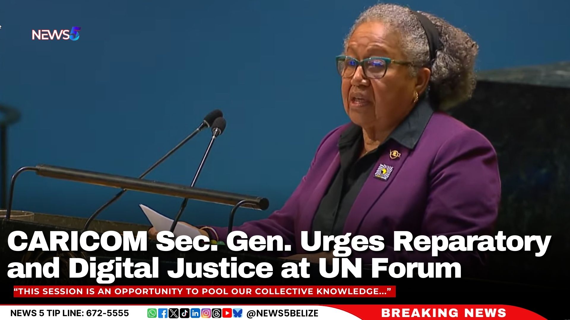 CARICOM Secretary-General Urges Reparatory and Digital Justice at UN Forum