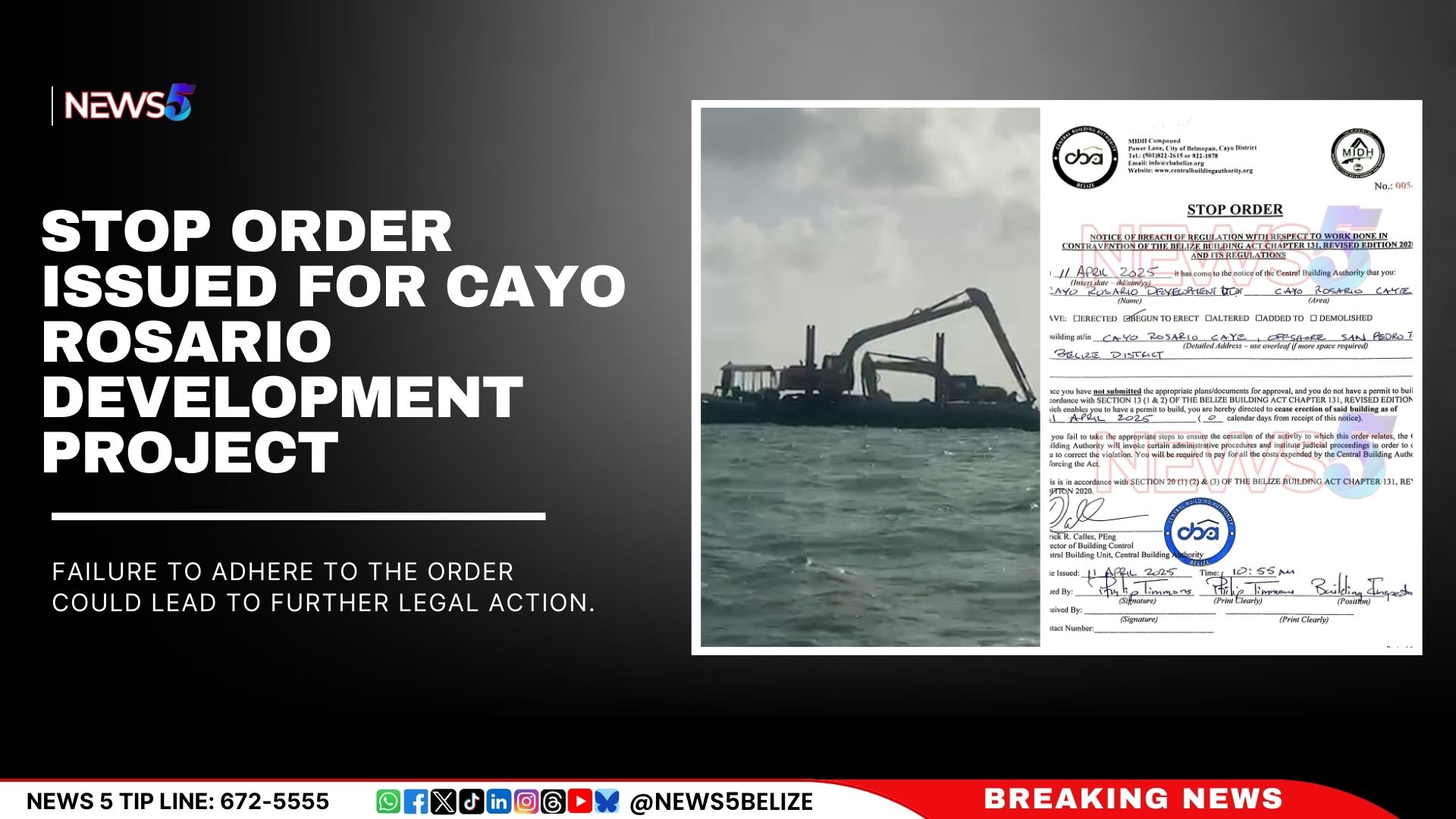 Stop Order Issued for Cayo Rosario Development Project