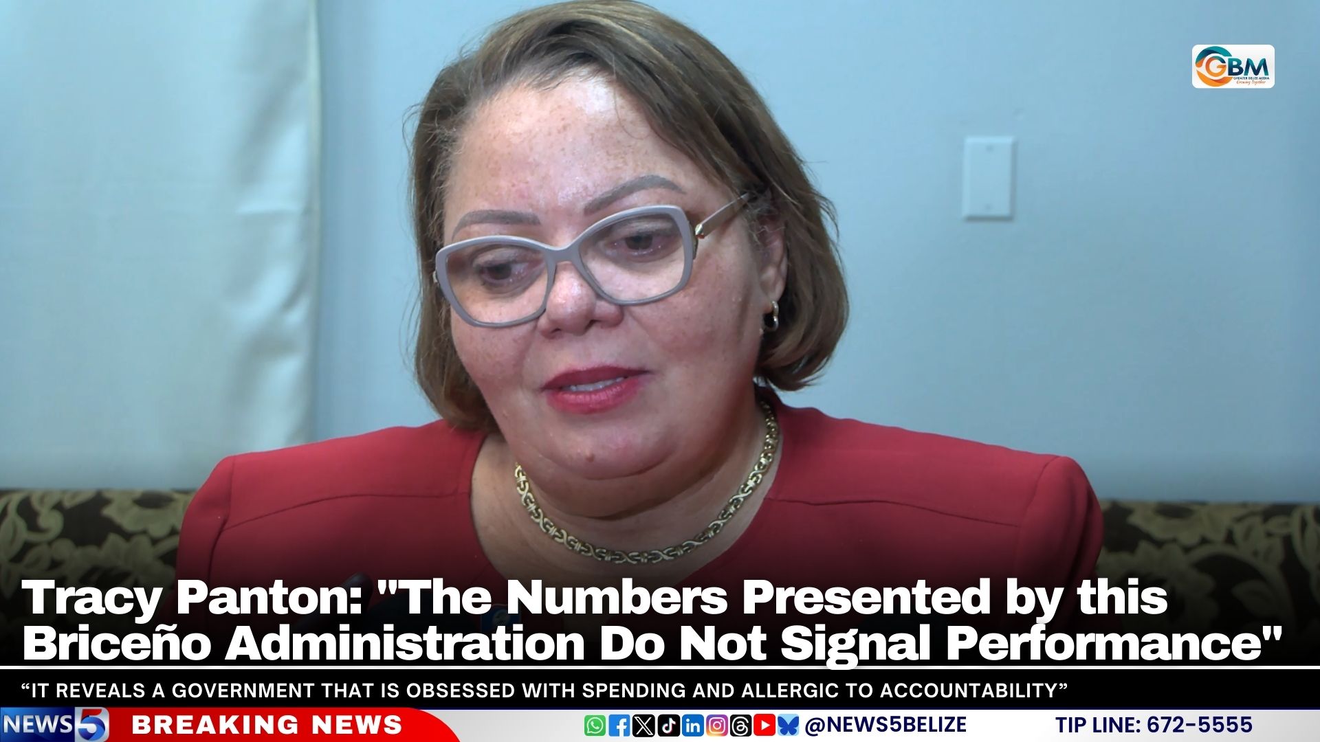 Tracy Panton: "The Numbers Presented by this Briceño Administration Do Not Signal Performance"