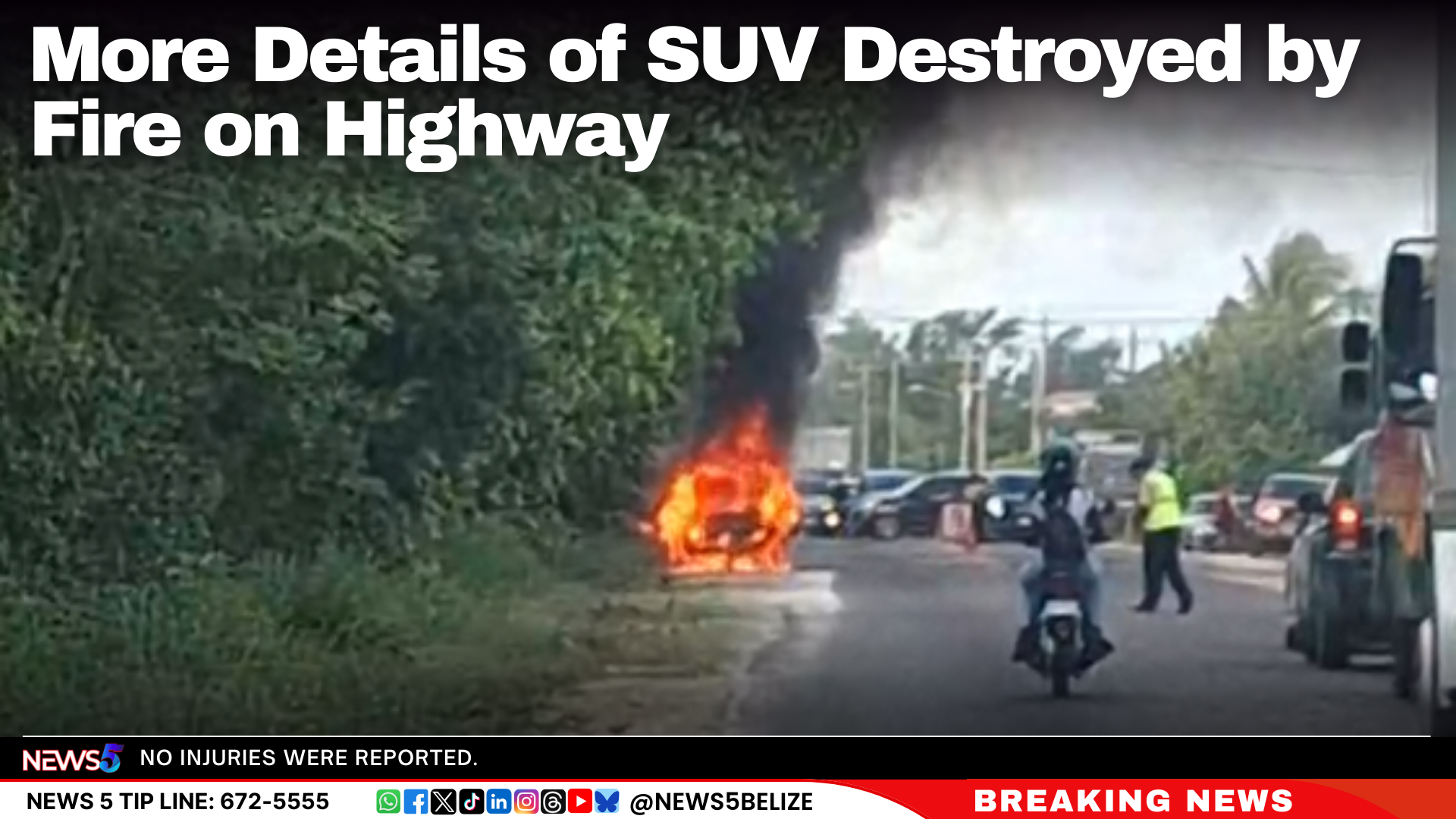 More Details of SUV Destroyed by Fire on Highway