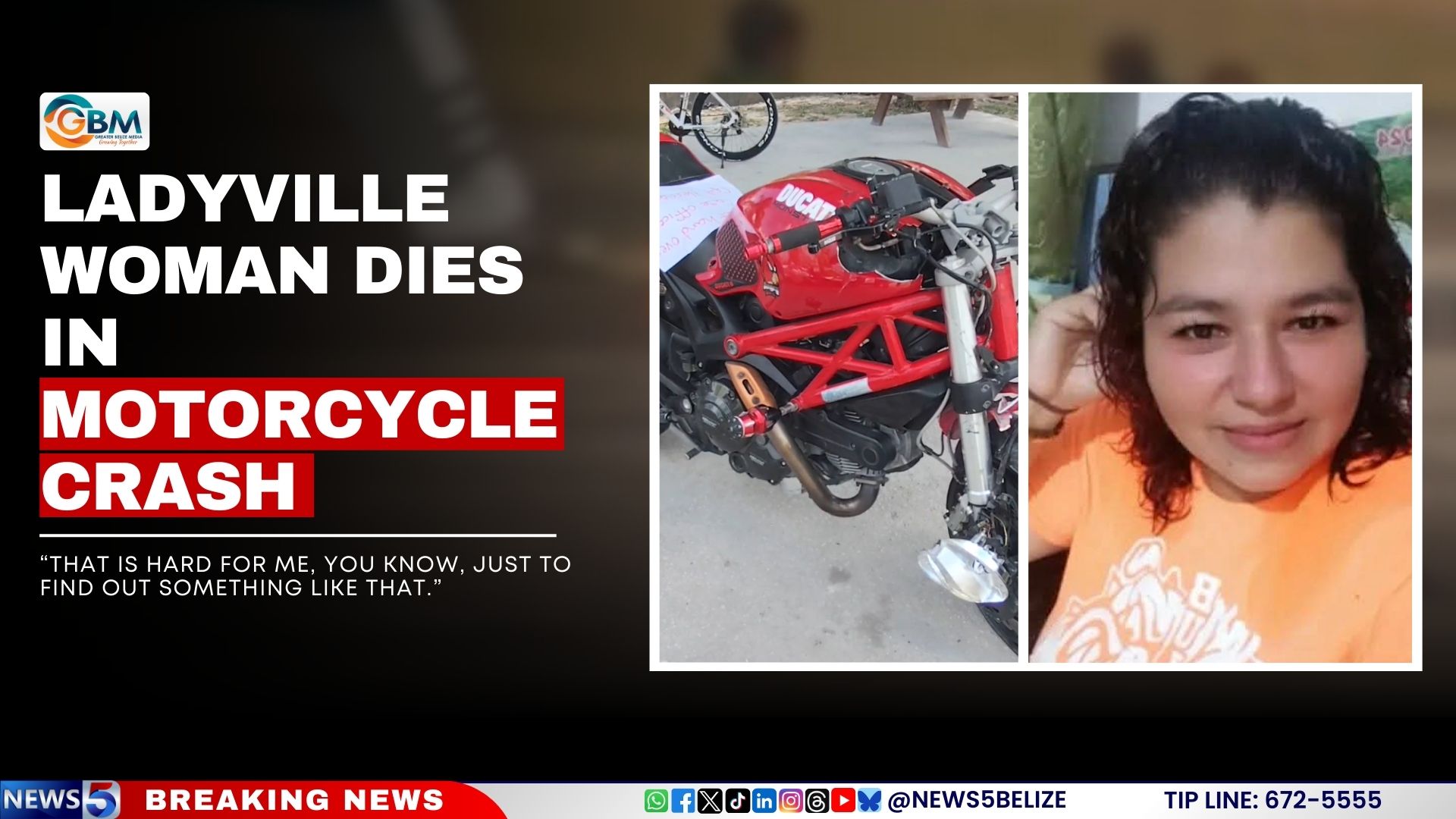 Ladyville Woman Dies in Motorcycle Crash
