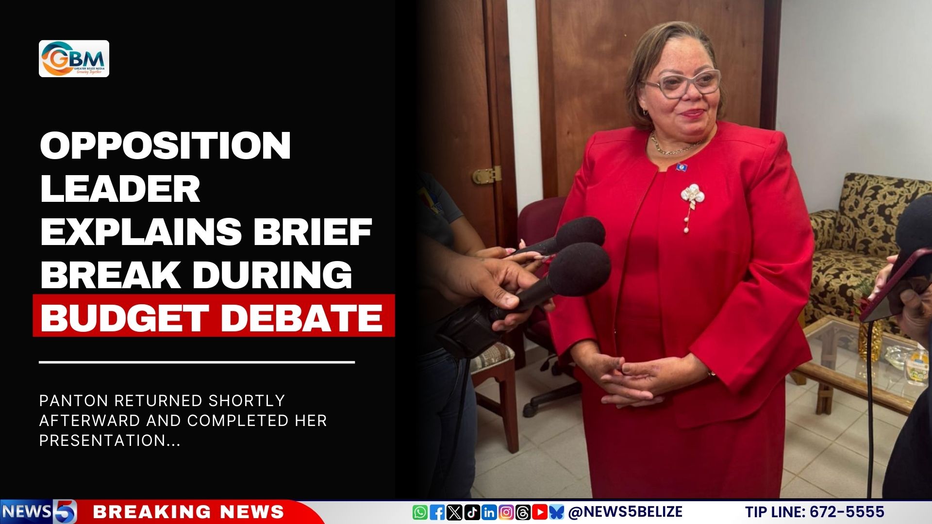 Opposition Leader Explains Brief Break During Budget Debate