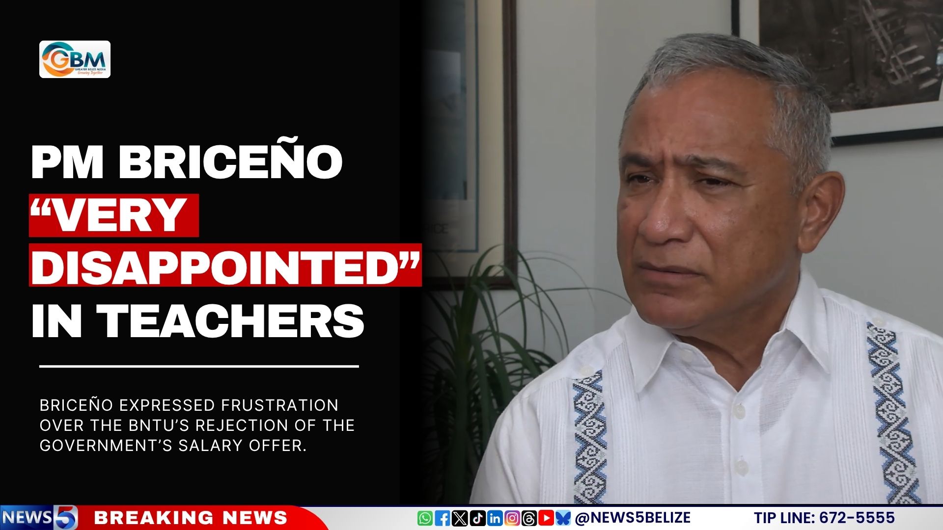 PM Briceño “Very Disappointed” in Teachers