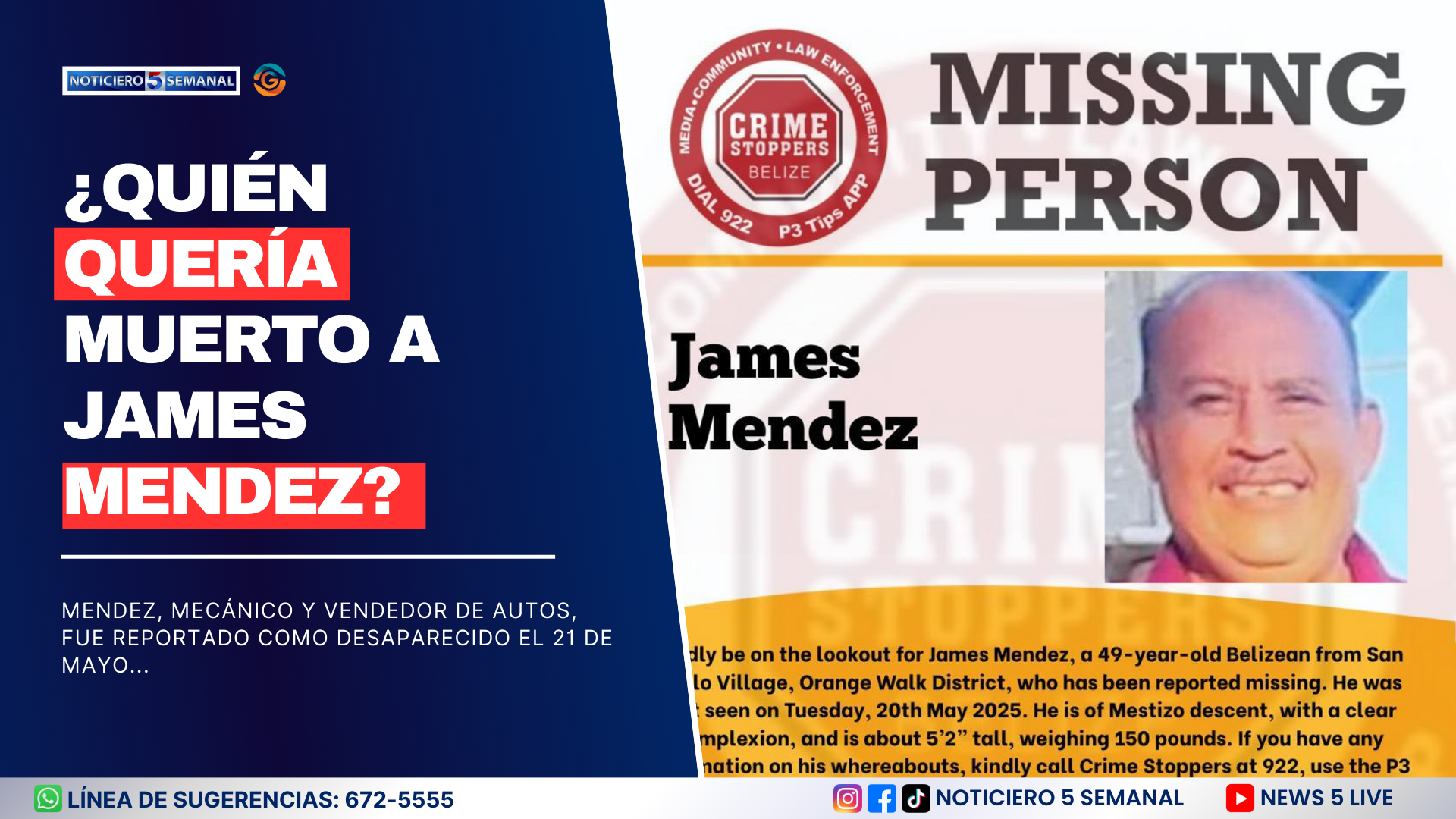 ¿Quién Quería Muerto a James Mendez?