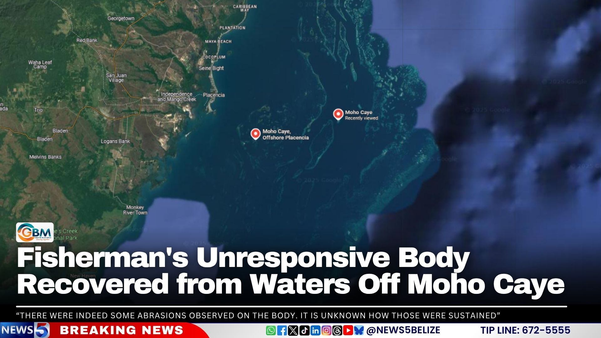 Fisherman's Unresponsive Body Recovered from Waters Off Moho Caye