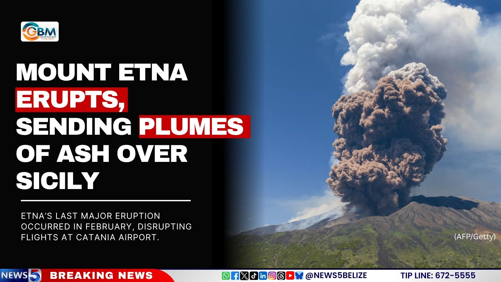 Mount Etna Erupts, Sending Plumes of Ash Over Sicily