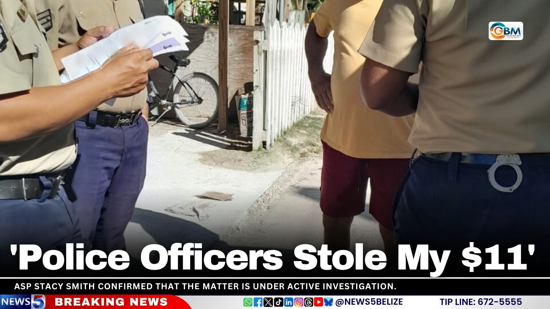 'Police Officers Stole My $11'