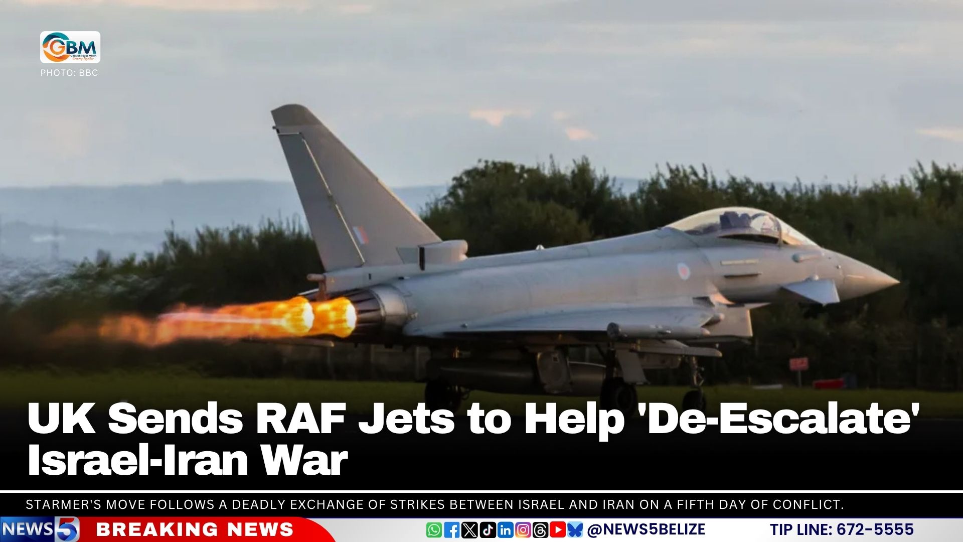 UK Sends RAF Jets to Help 'De-Escalate' Israel-Iran War