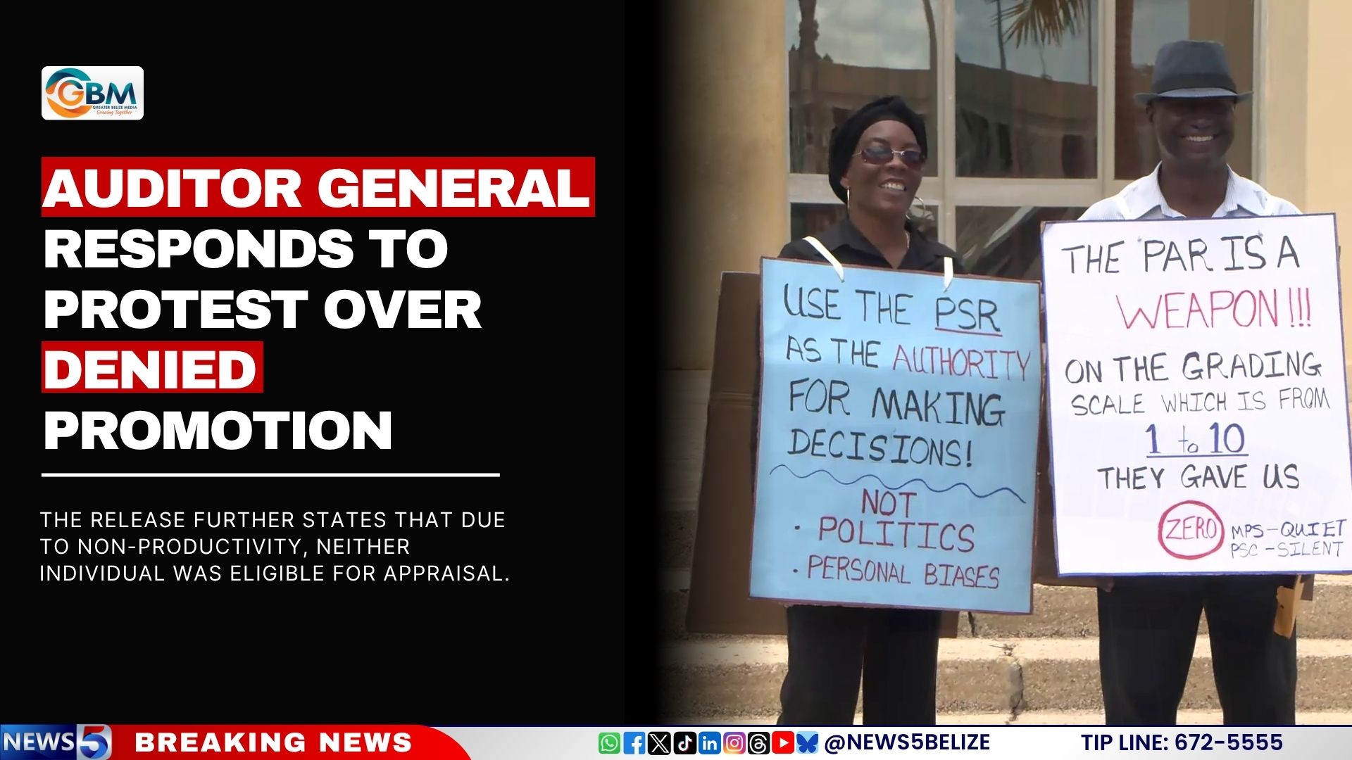 Auditor General Responds to Protest Over Denied Promotion