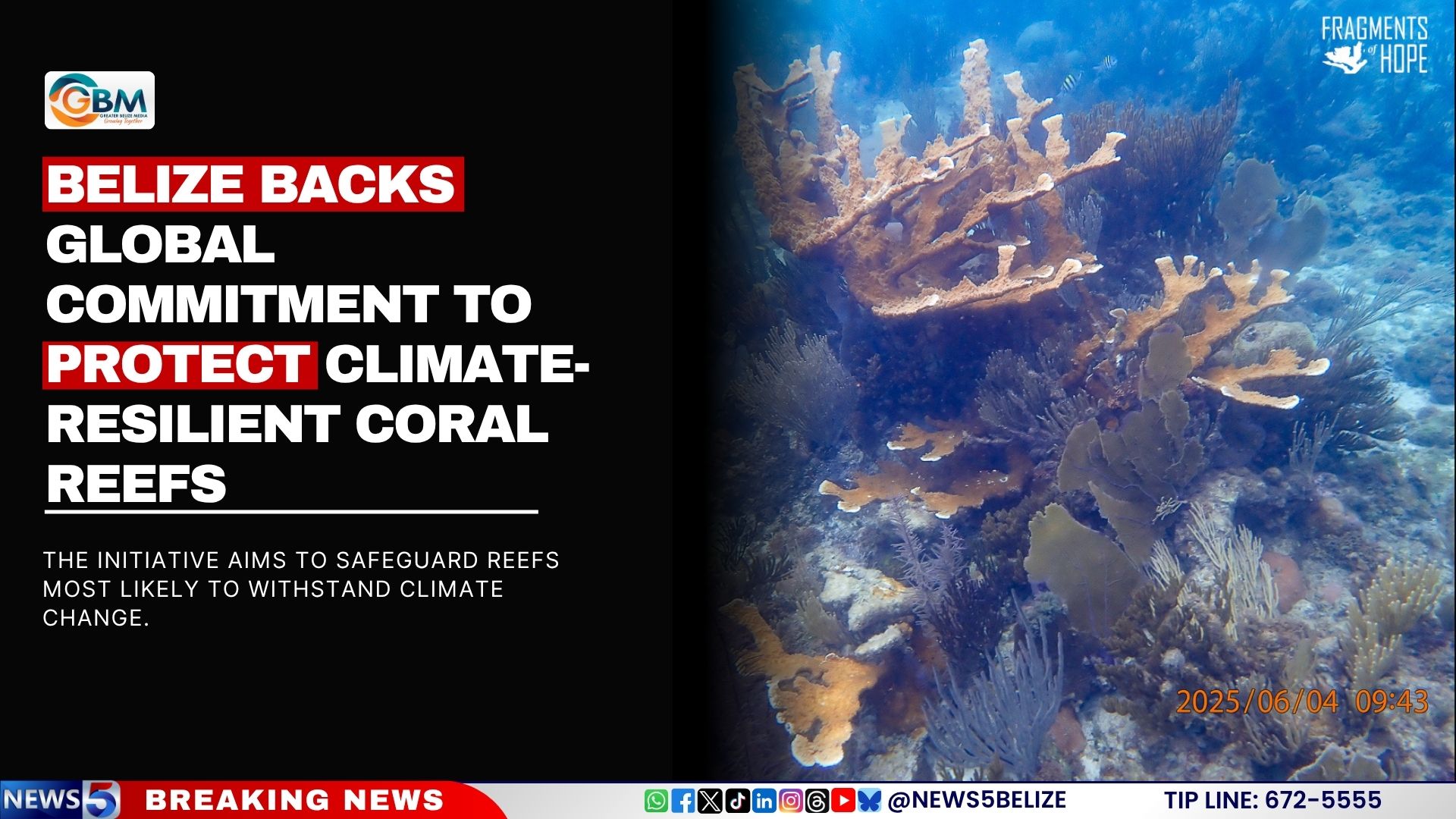 Belize Backs Global Commitment to Protect Climate-Resilient Coral Reefs