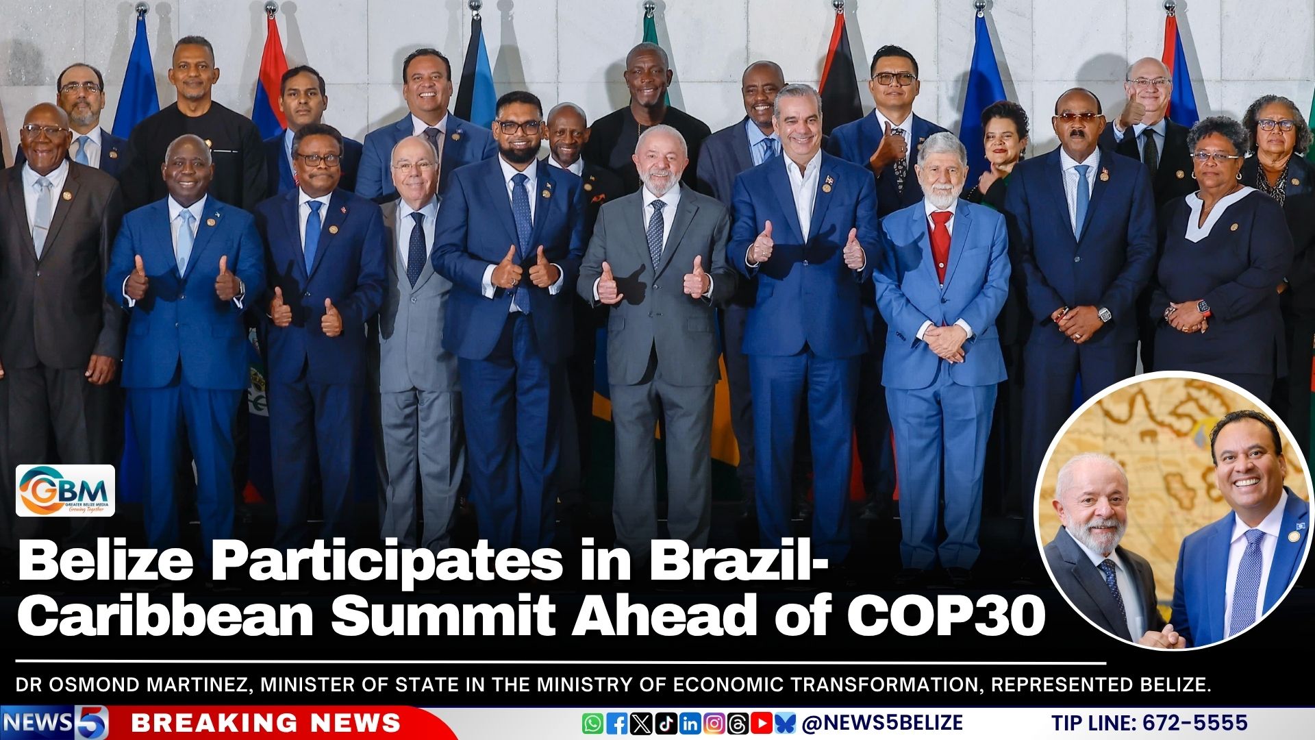 Belize Participates in Brazil-Caribbean Summit Ahead of COP30