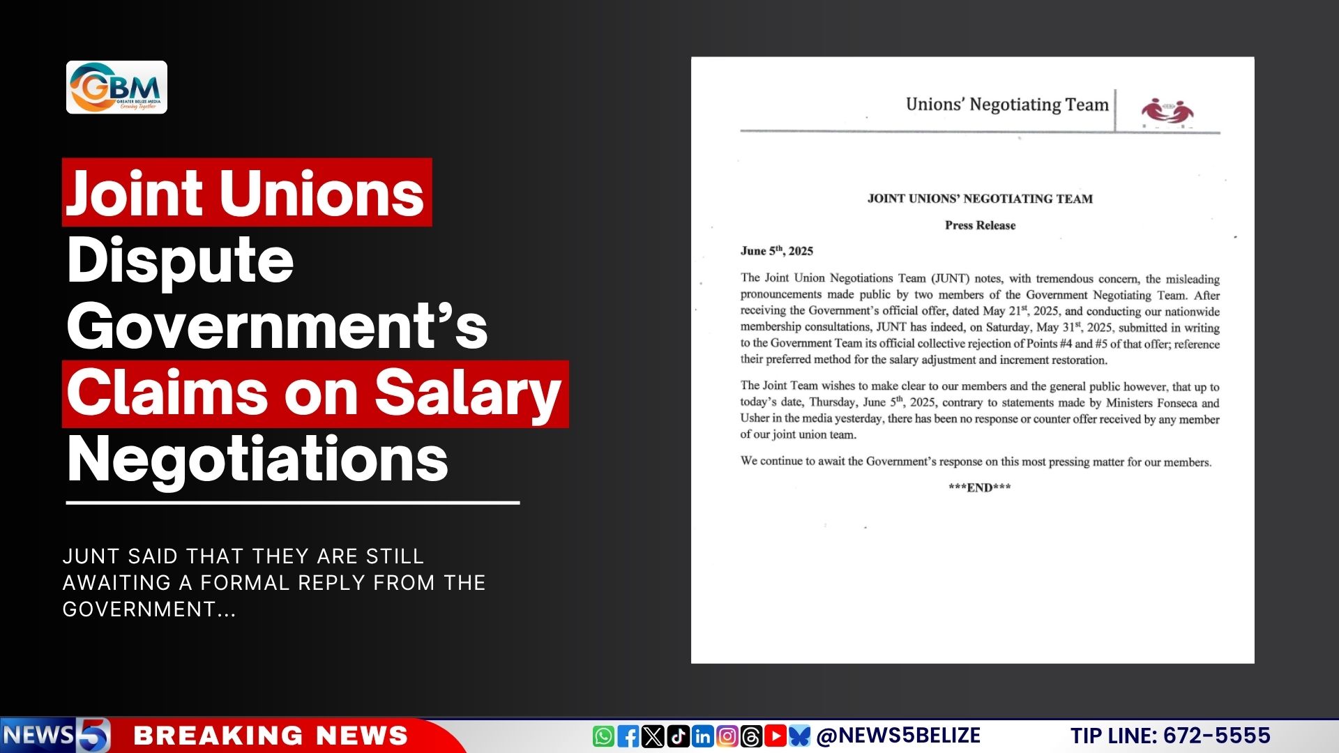 Joint Unions Dispute Government’s Claims on Salary Negotiations