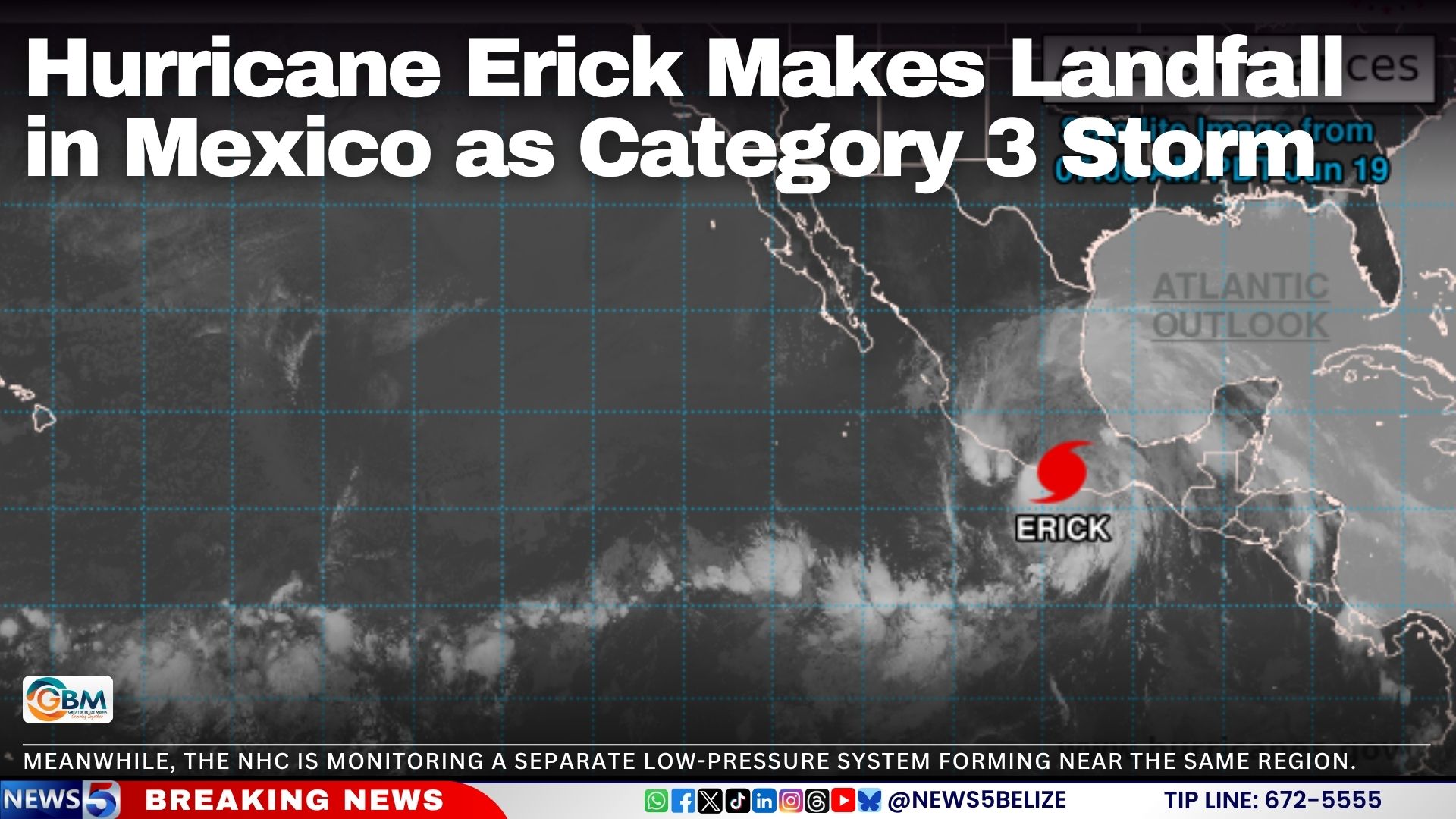 Hurricane Erick Makes Landfall in Mexico as Category 3 Storm
