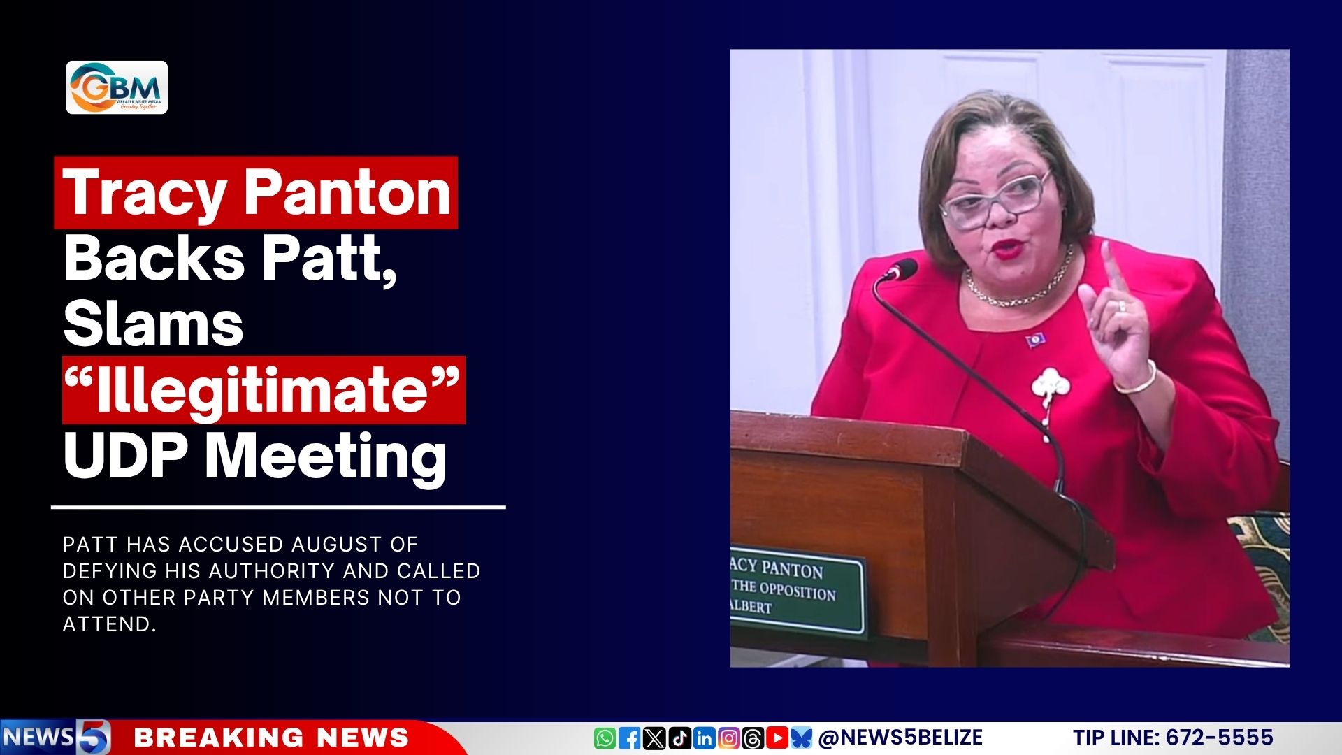 Tracy Panton Backs Patt, Slams “Illegitimate” UDP Meeting