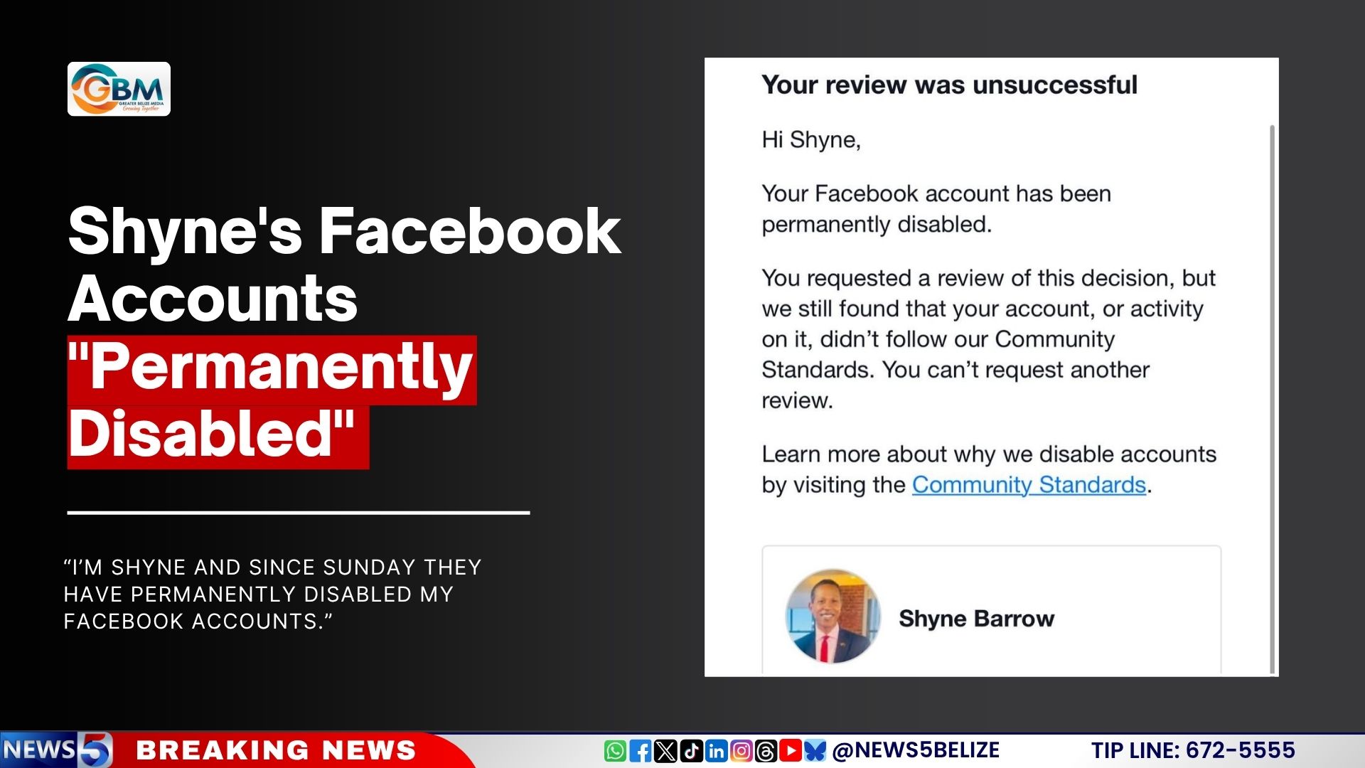 Shyne's Facebook Accounts "Permanently Disabled"