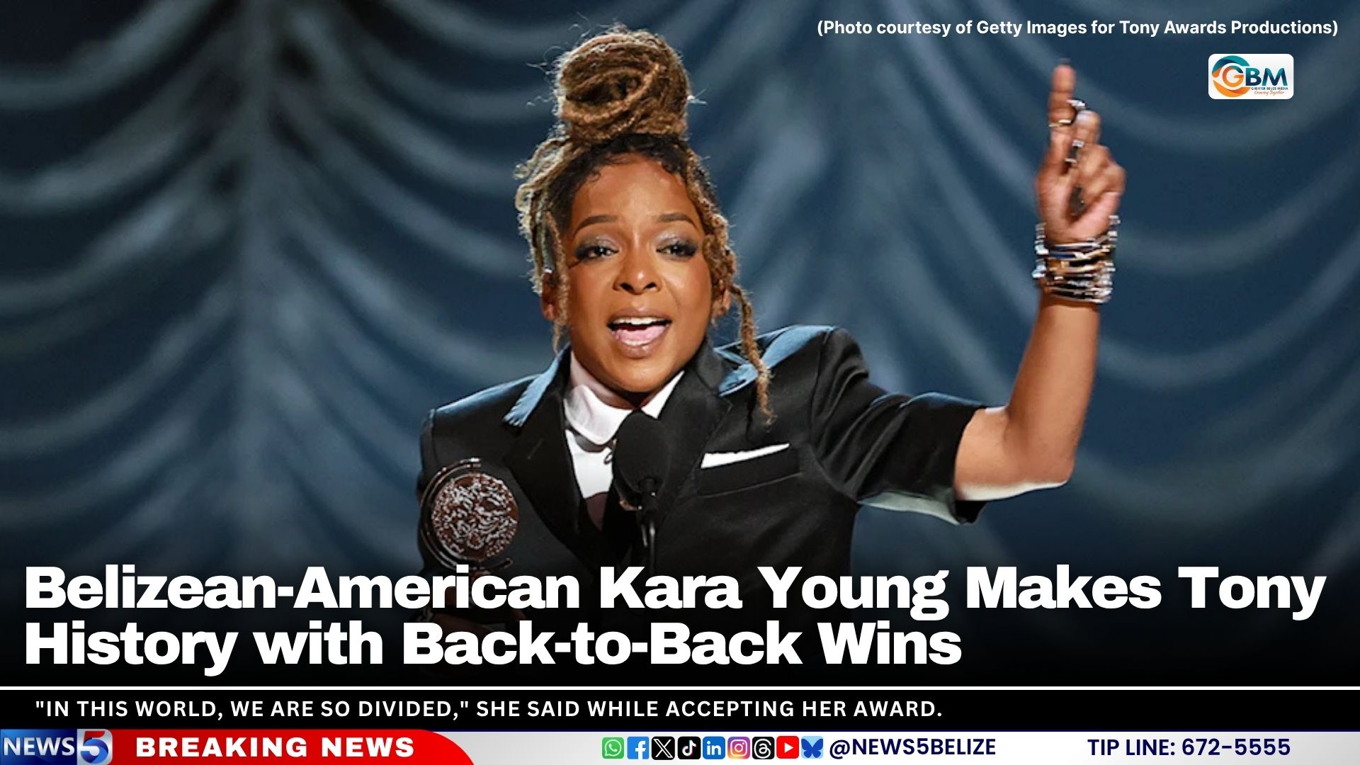 Belizean-American Kara Young Makes Tony History with Back-to-Back Wins