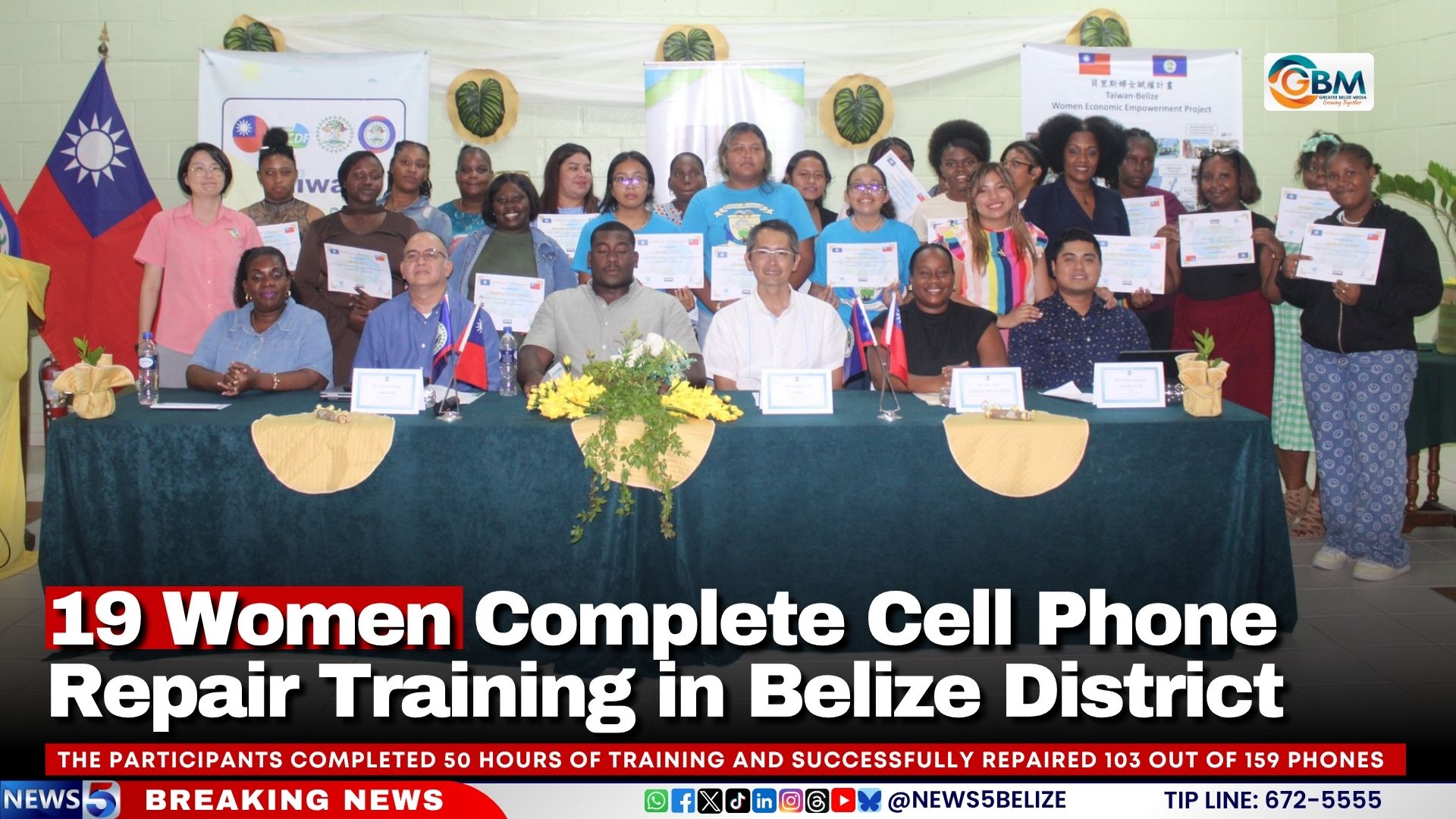 19 Women Complete Cell Phone Repair Training in Belize District