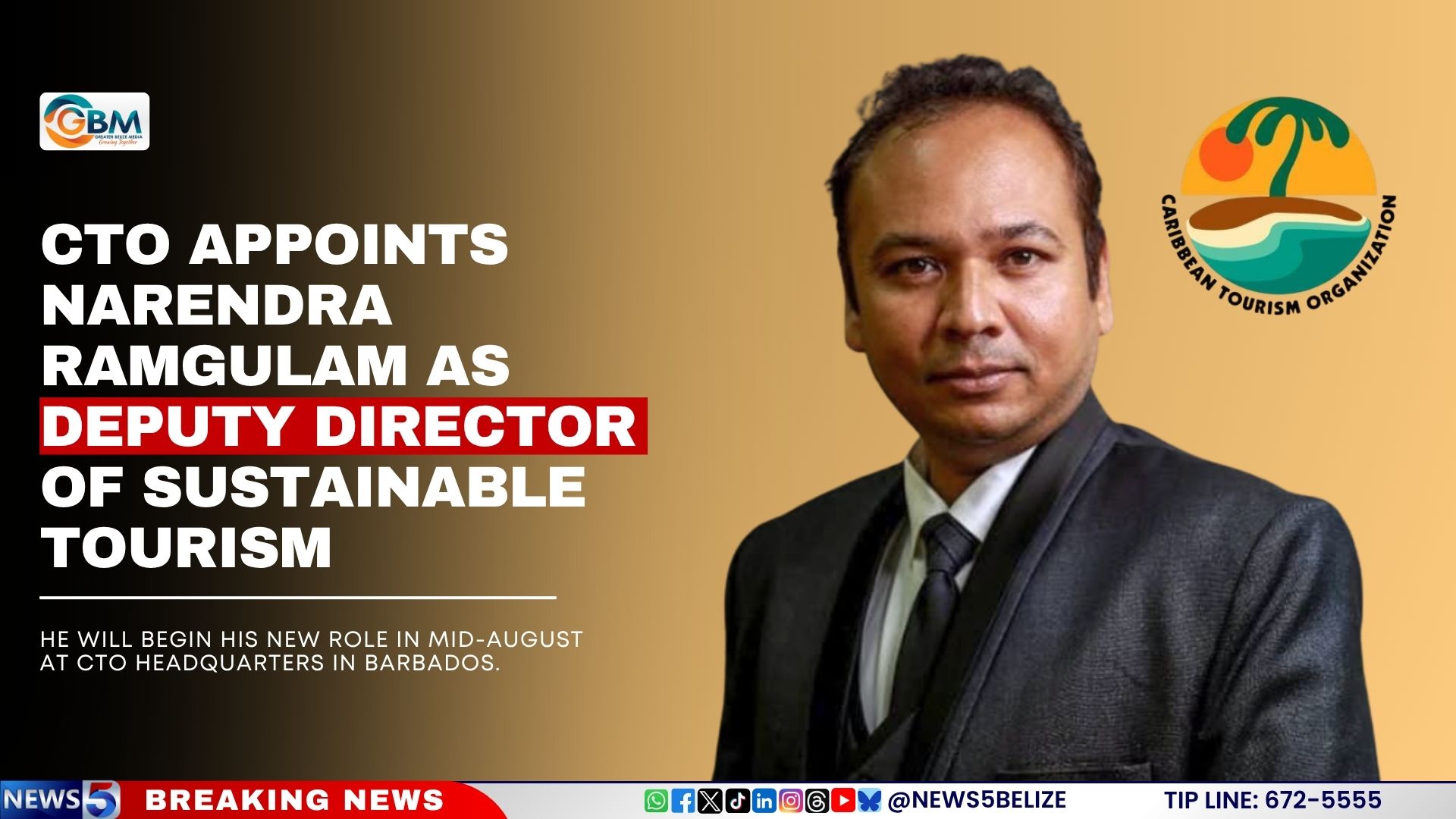 CTO Appoints Narendra Ramgulam as Deputy Director of Sustainable Tourism