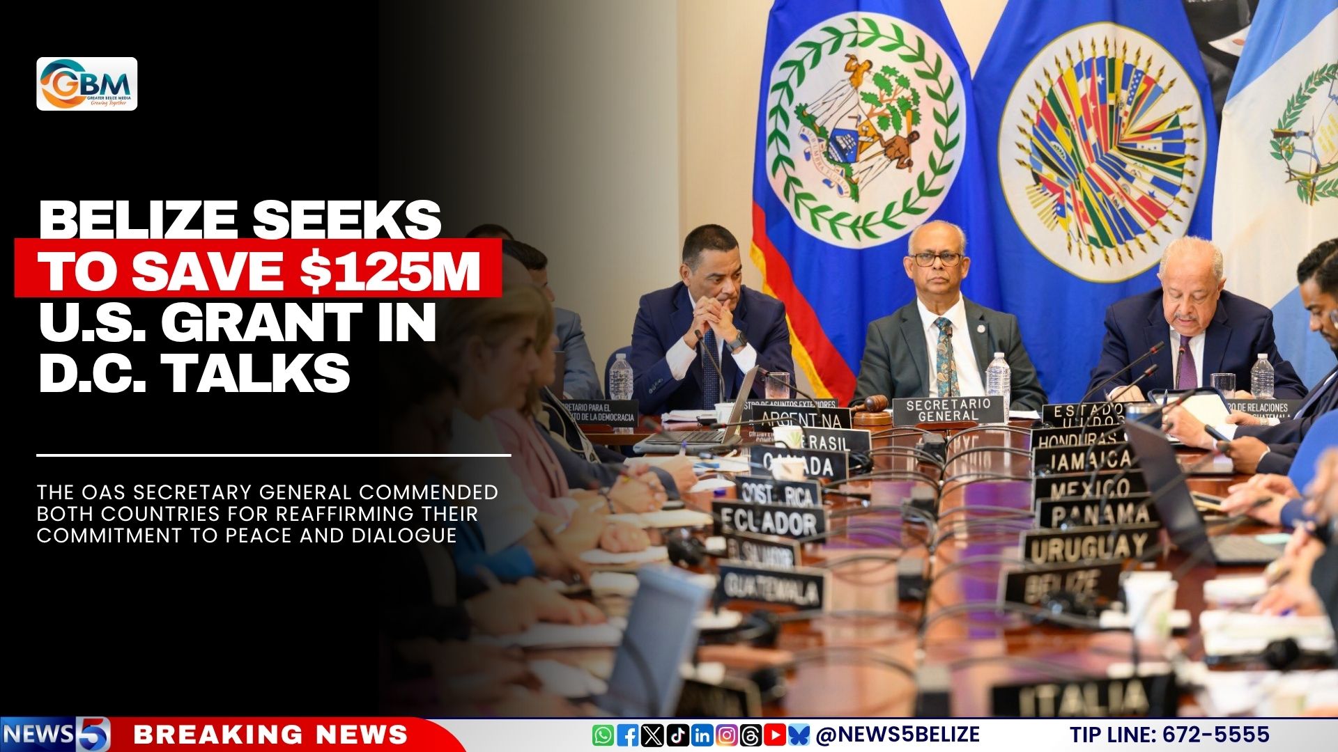 Belize Seeks to Save $125M U.S. Grant in D.C. Talks