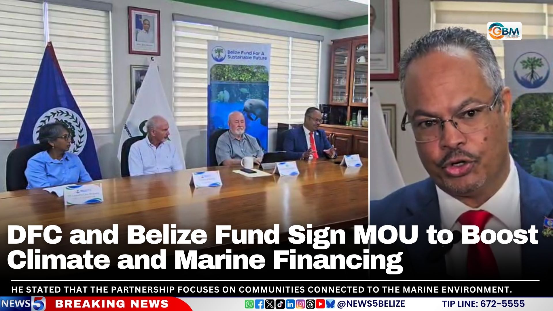 DFC and Belize Fund Sign MOU to Boost Climate and Marine Financing
