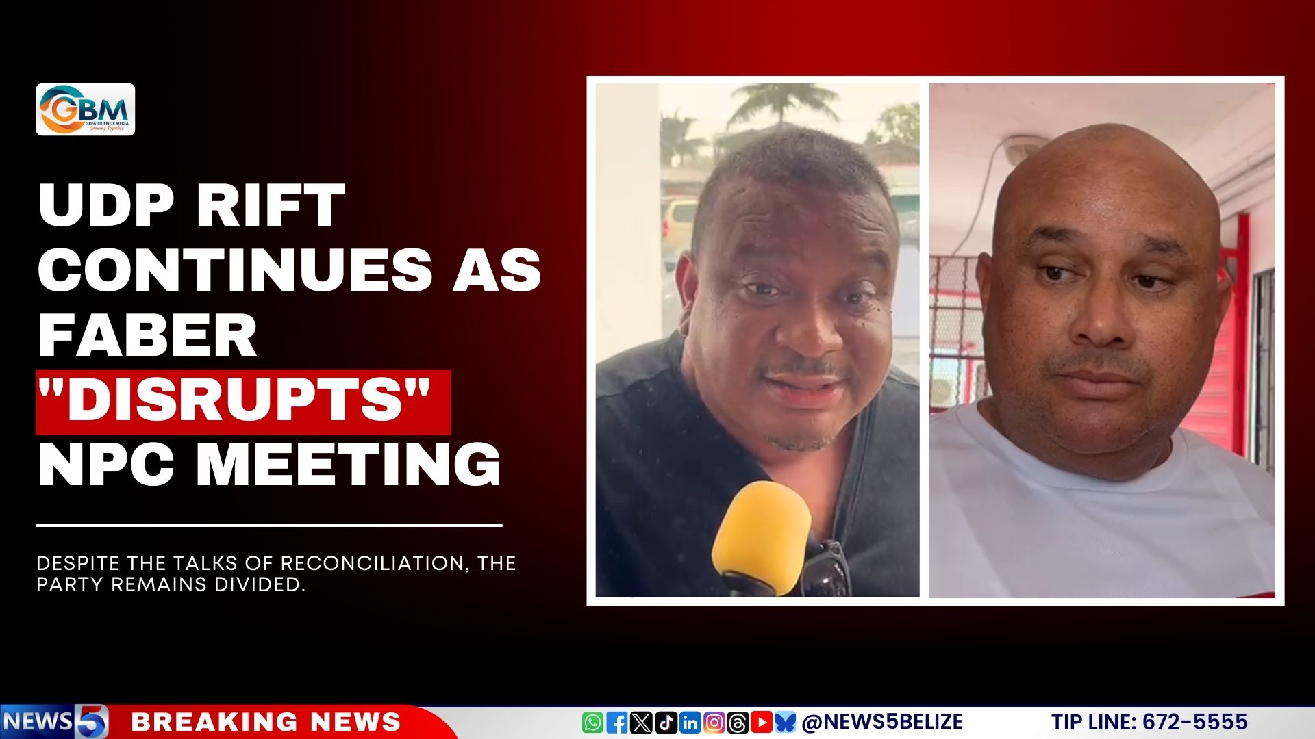 UDP Rift Continues as Faber "Disrupts" NPC Meeting