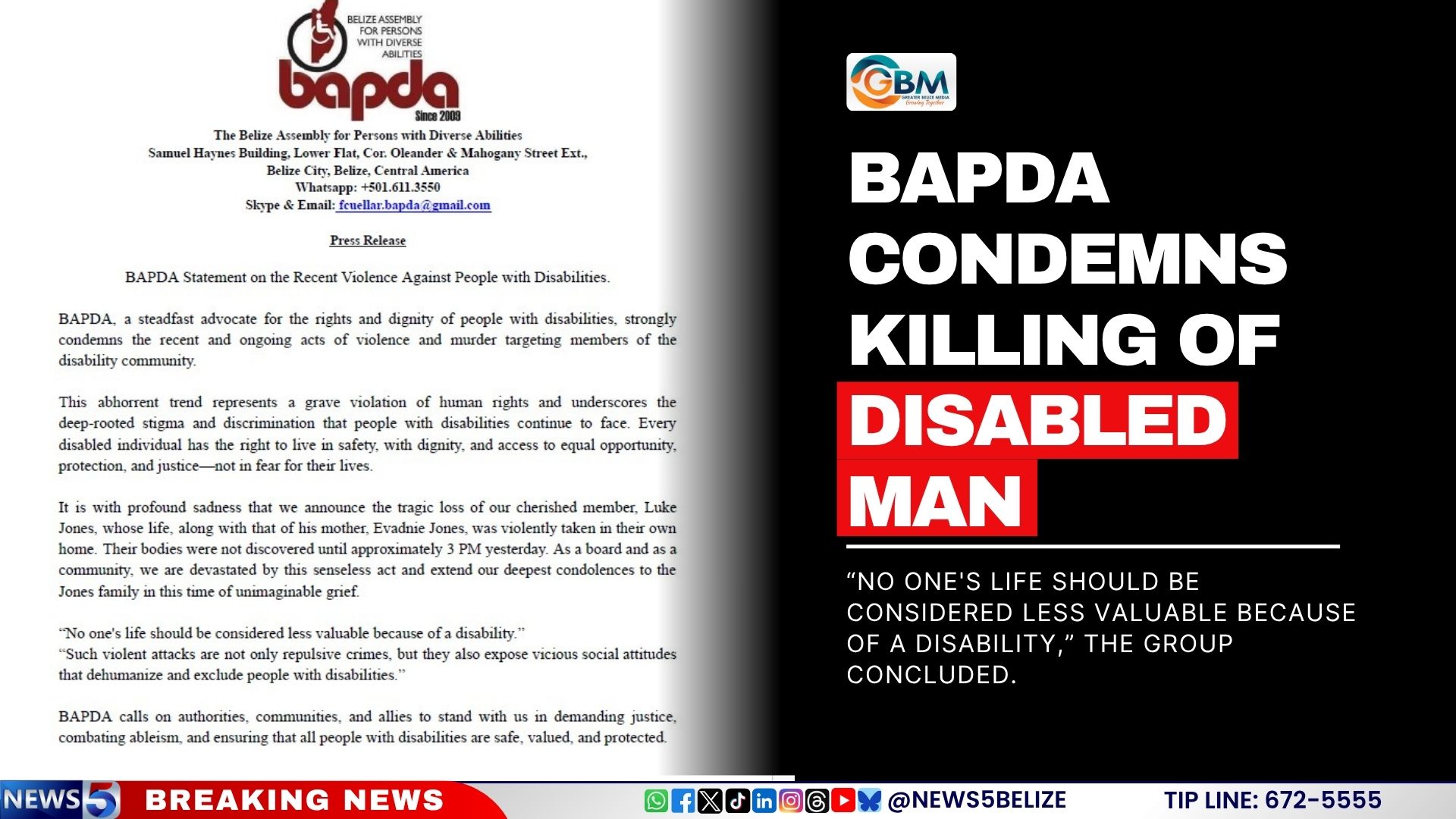 BAPDA Condemns Killing of Disabled Man