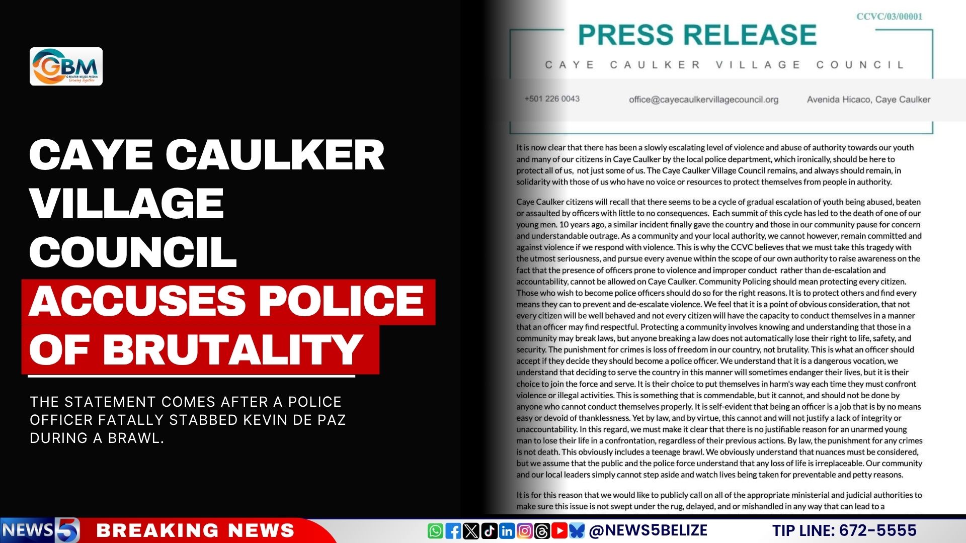 Caye Caulker Village Council Accuses Police of Brutality