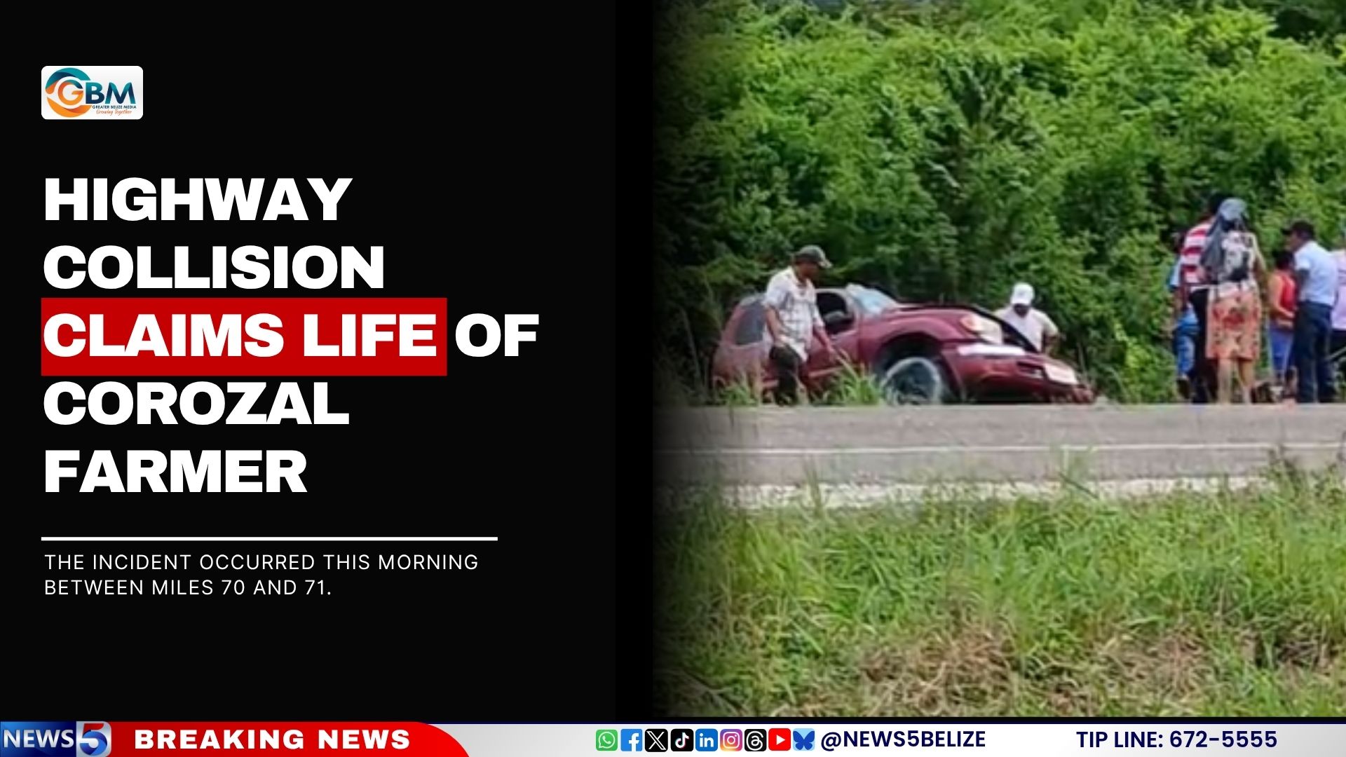 Fatal Highway Collision Claims Life of Corozal Farmer